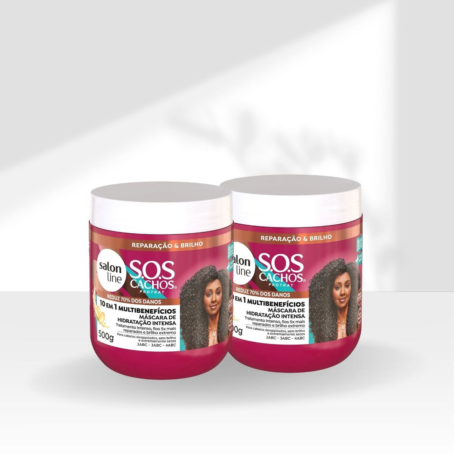 Kit Salon Line S.O.S Cachos 10 em 1 2 Máscara para Cabelo Cacheado 500 g