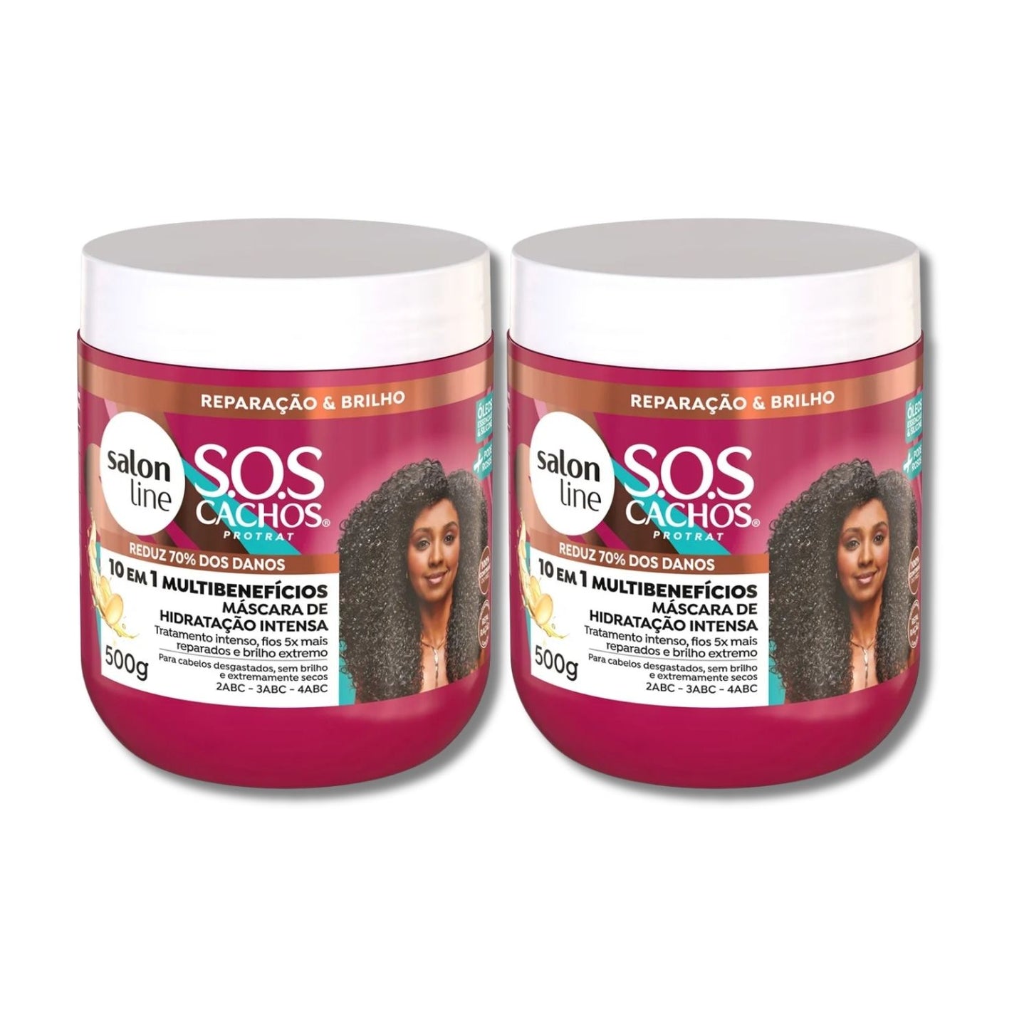 Kit Salon Line S.O.S Cachos 10 em 1 2 Máscara para Cabelo Cacheado 500 g