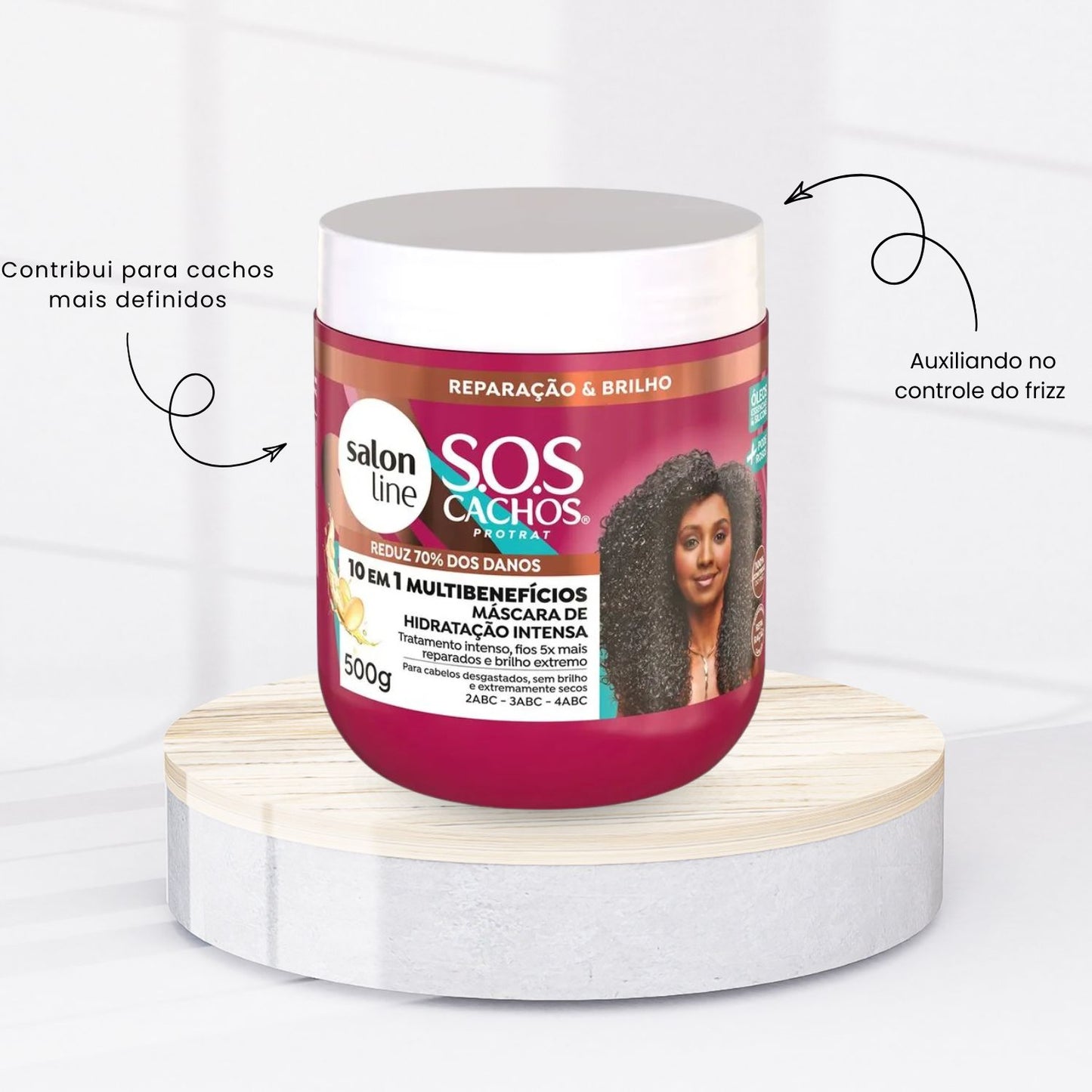 Kit Salon Line S.O.S Cachos 10 em 1 3 Máscara para Cabelo Cacheado 500 g