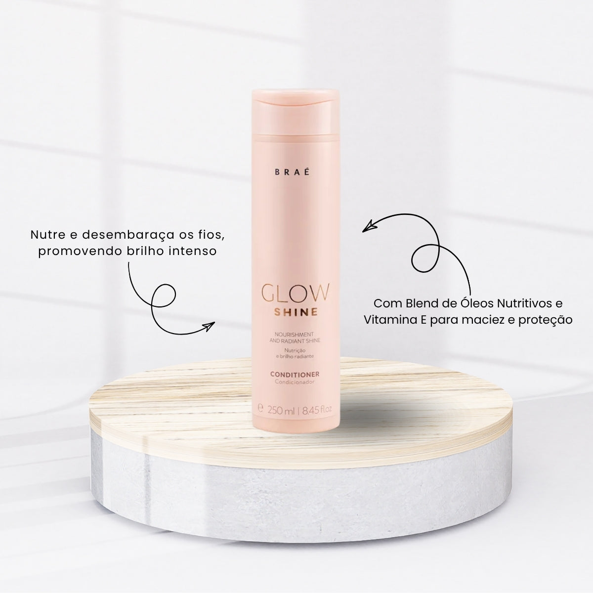 Kit Braé Glow Shine Nutrição e Brilho 3 Condicionador 250 ml