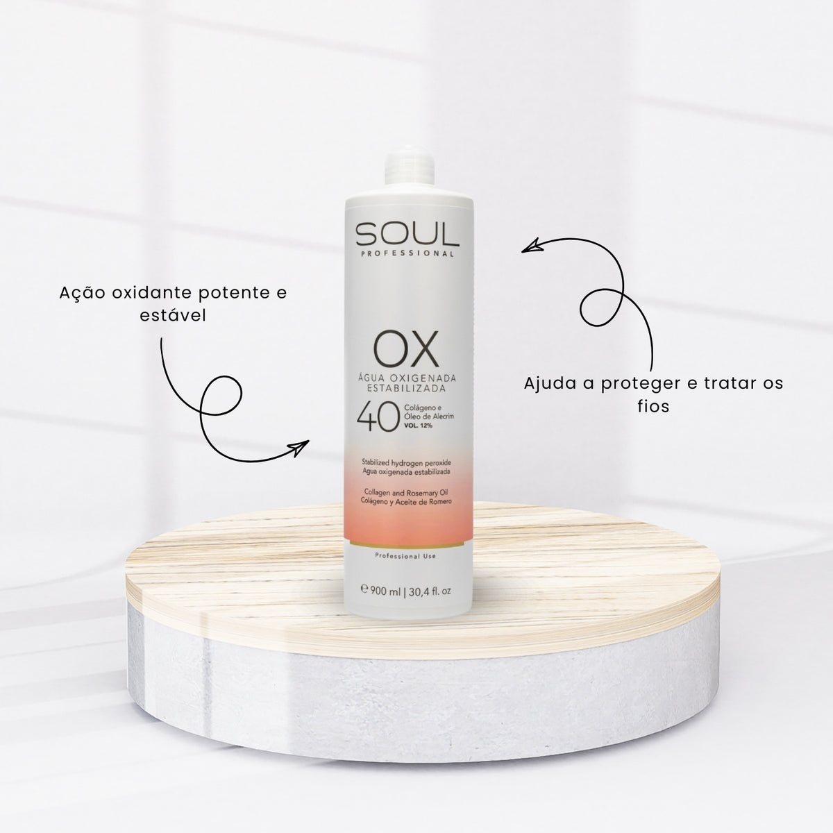 Agua Oxigenada Soul Professional Clareamento 40 Vol 900 ml