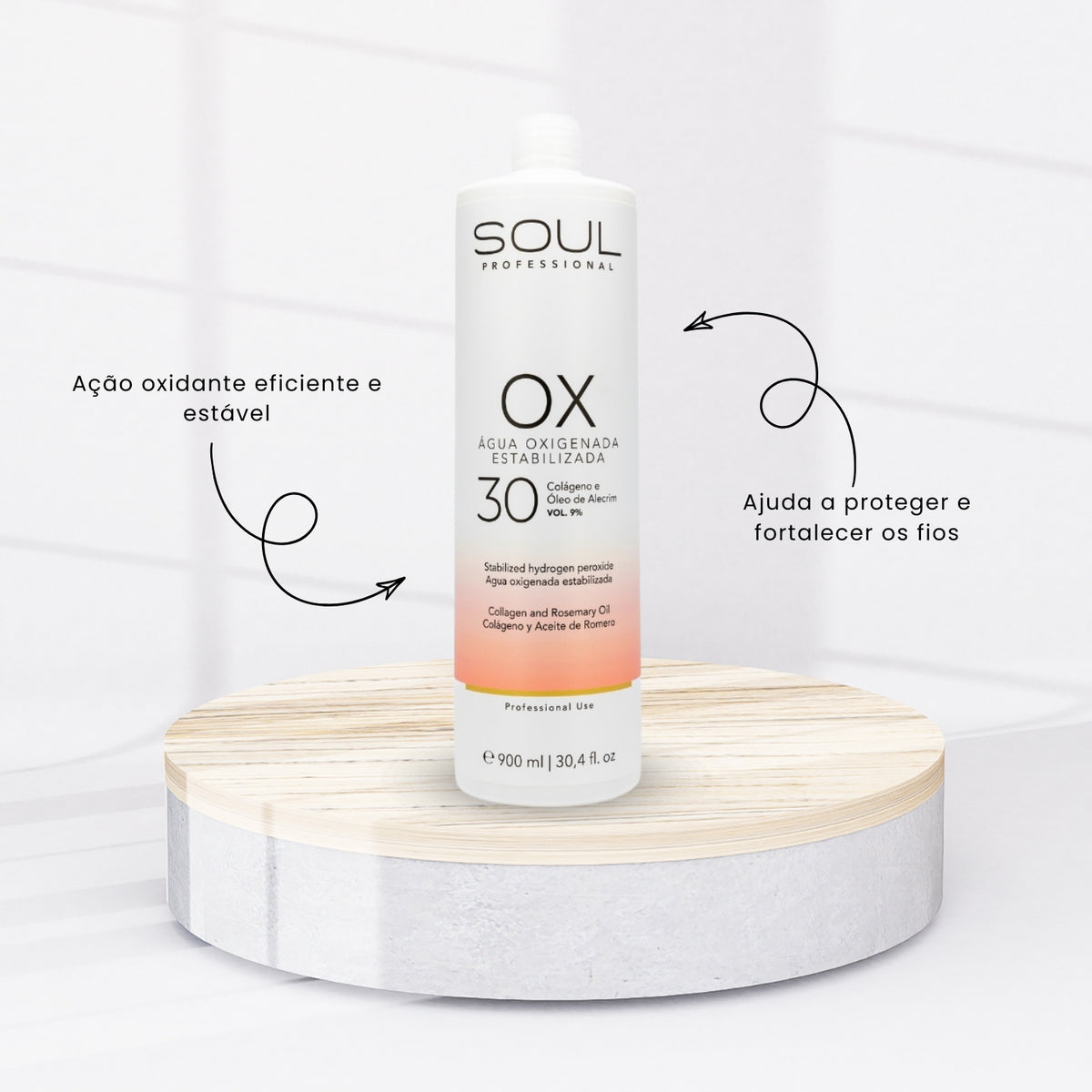 Agua Oxigenada Soul Professional Clareamento 30 Vol 900 ml