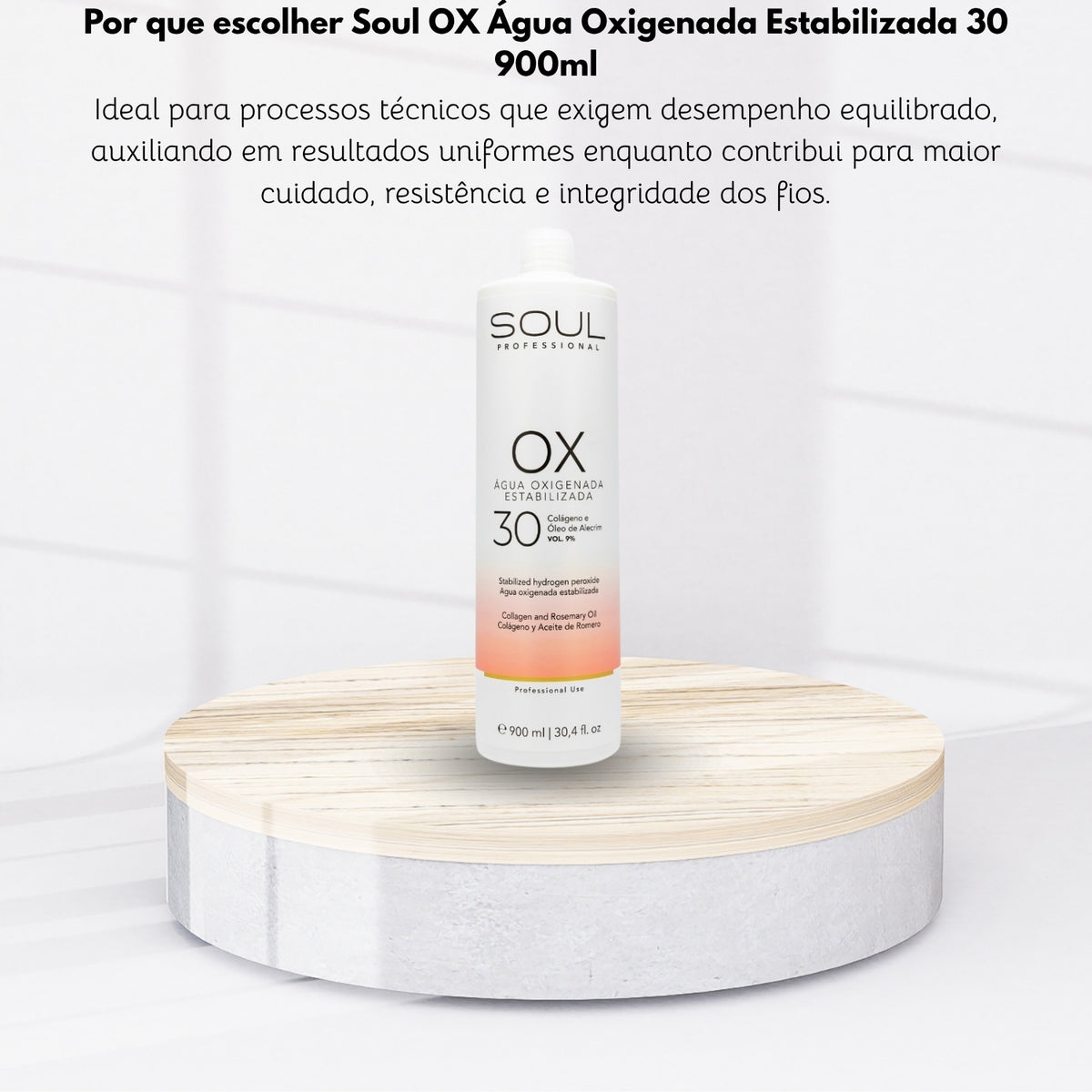 Agua Oxigenada Soul Professional Clareamento 30 Vol 900 ml