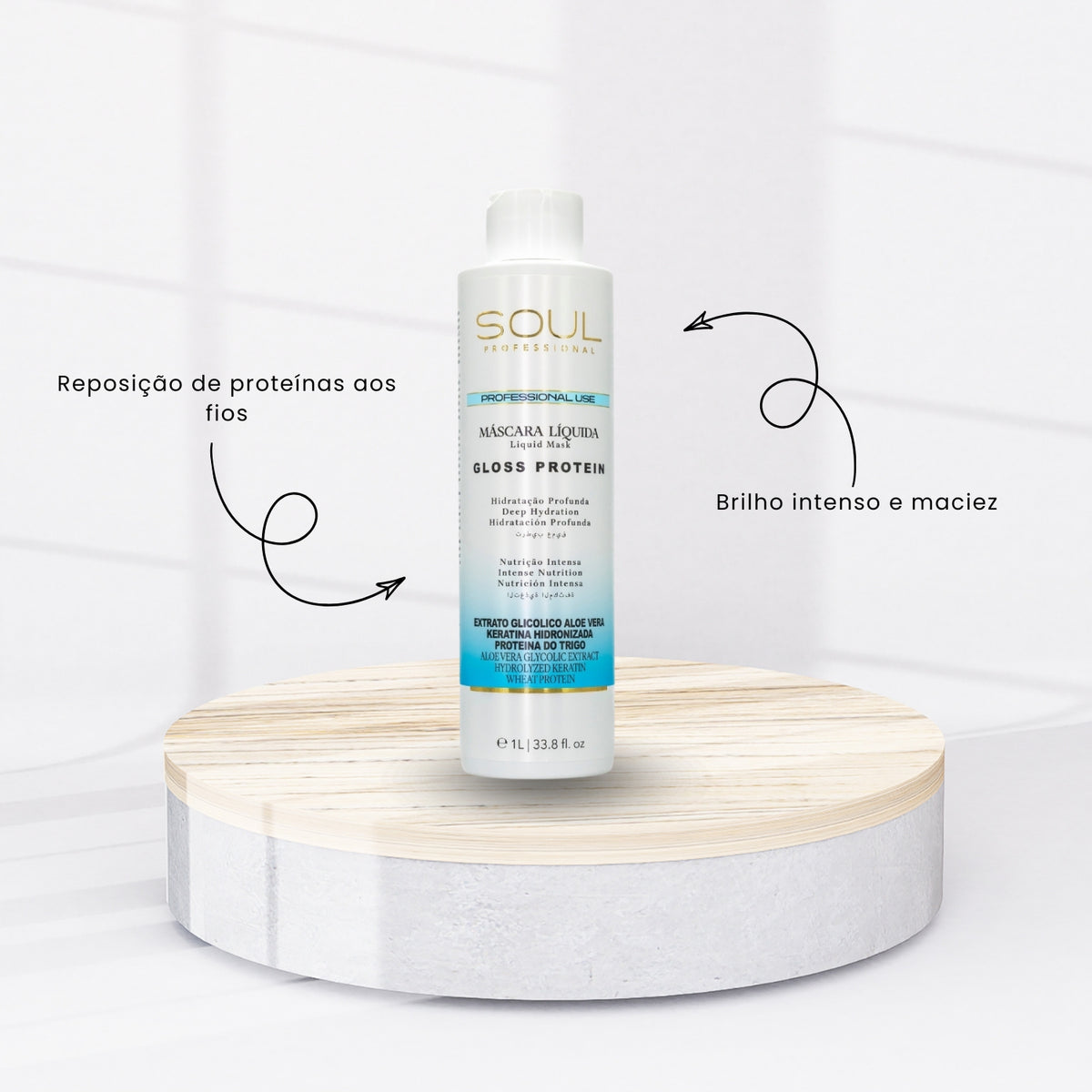 Mascara Soul Professional Gloss Protein Nutrição 1000 ml
