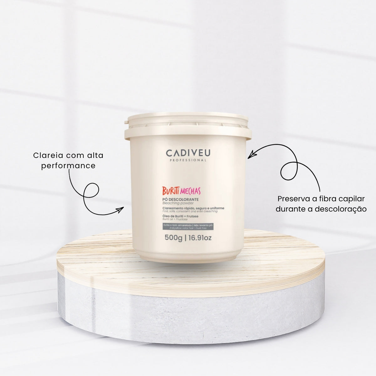 Kit Cadiveu Buriti Mechas Pó Descolorante 500 g + OX 30 Volume 900 ml