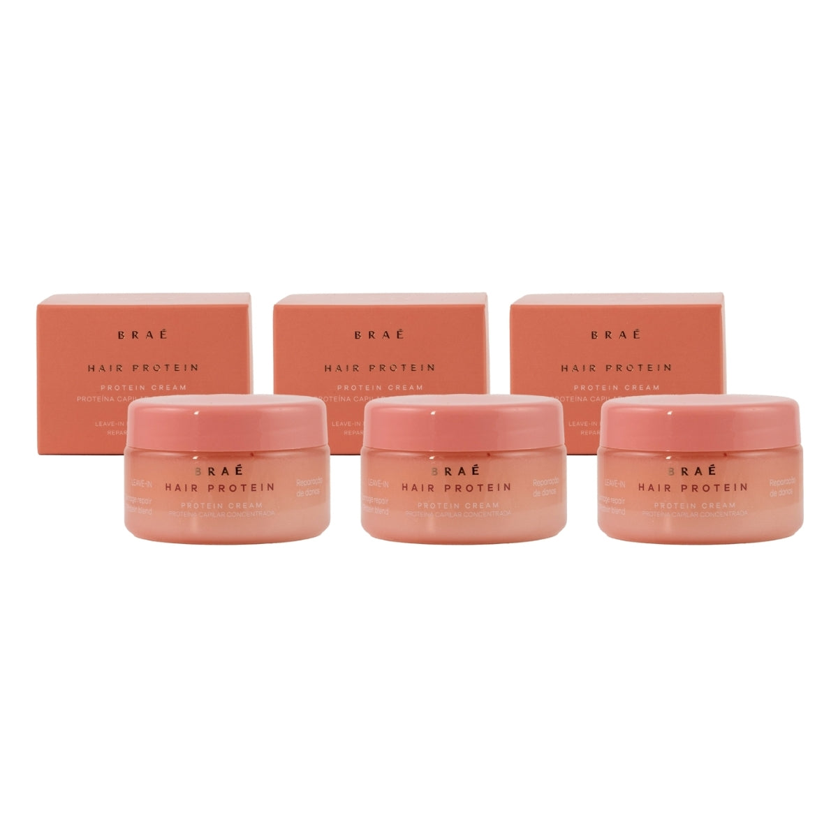 Kit Braé Hair Protein Cream 3 Leave-in 80 g