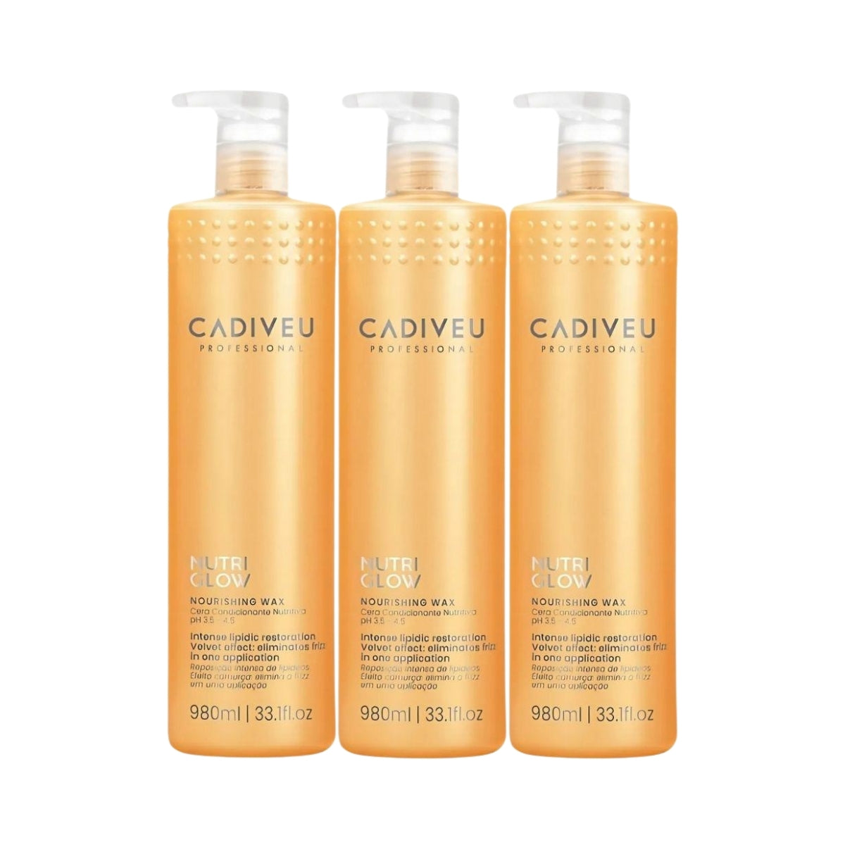 Kit Cadiveu Nutri Glow Nourishing Wax 3 Condicionante 980 ml