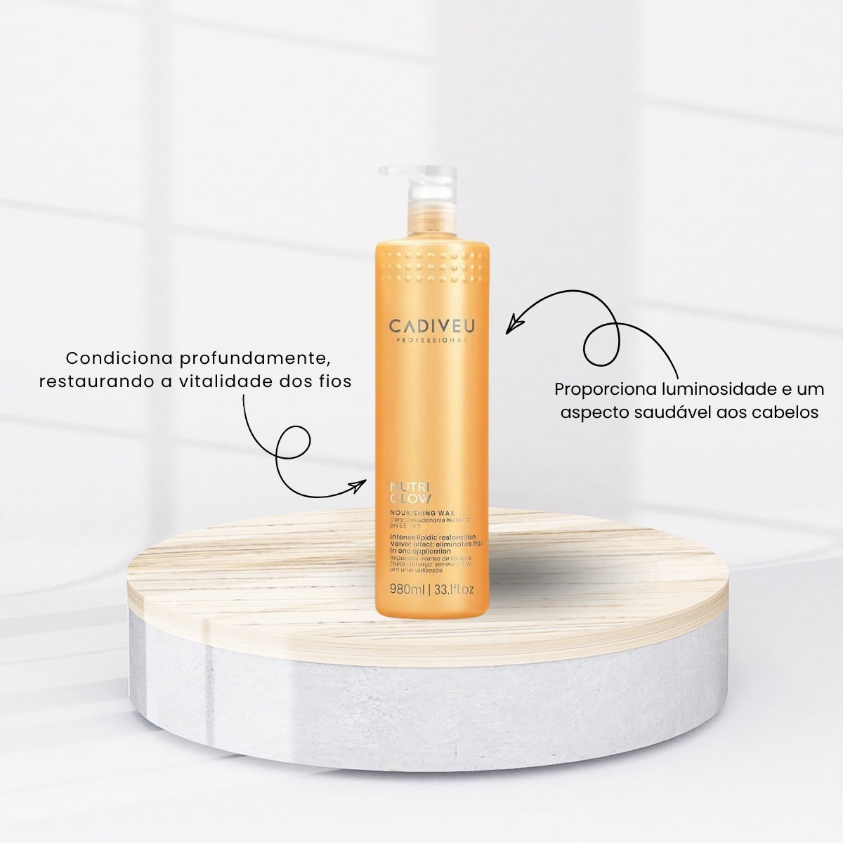 Kit Cadiveu Nutri Glow Nourishing Wax 3 Condicionante 980 ml