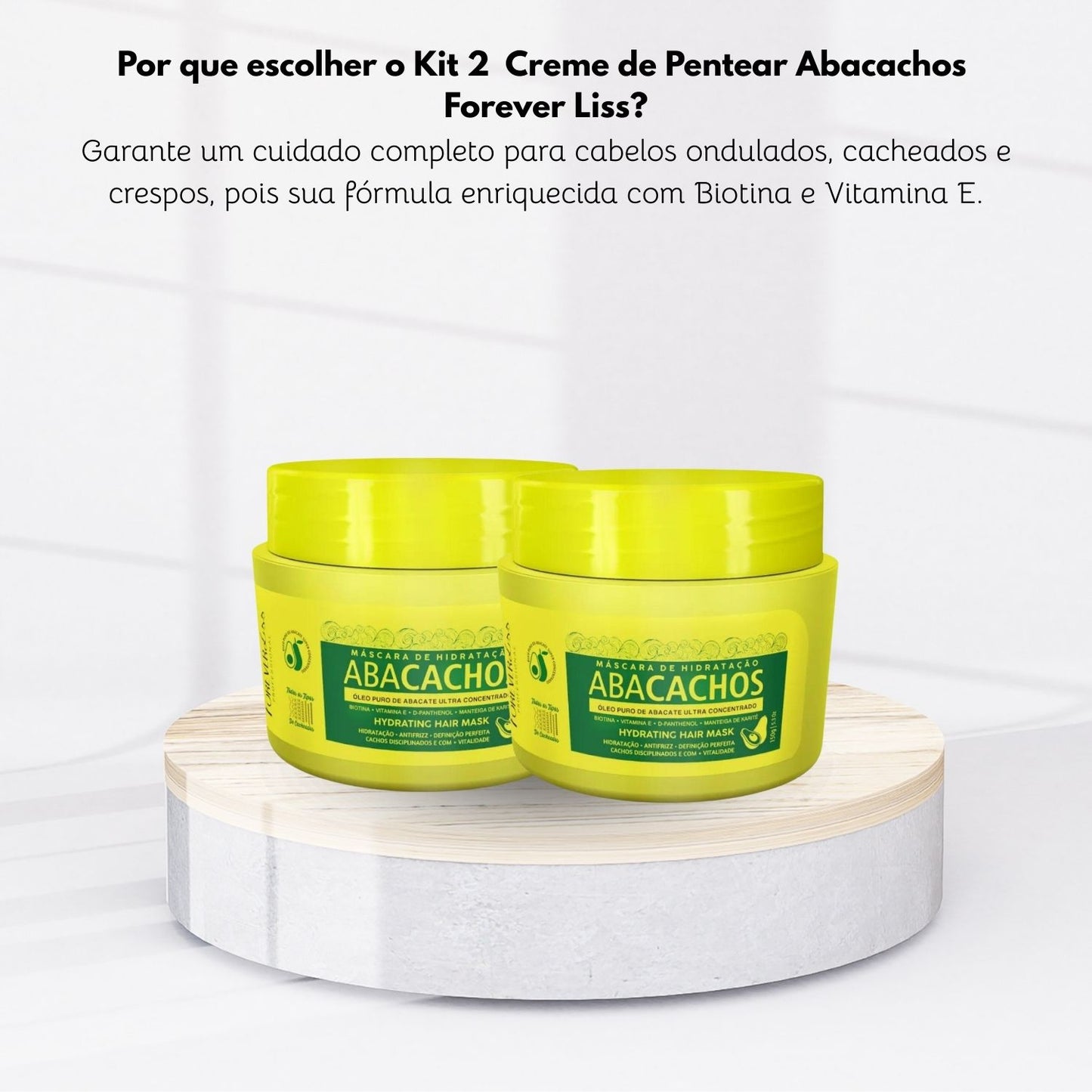 Kit Forever Liss Hidratação Abacachos 2 Máscara para Cabelo Cacheado 150 g
