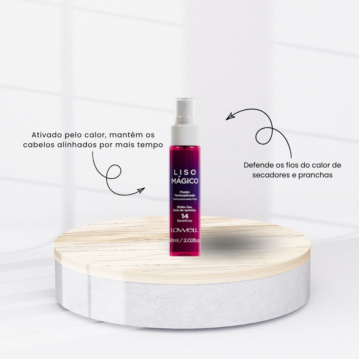Kit Lowell Liso Magico 2 Efeito Fluido Termoativado 60 ml