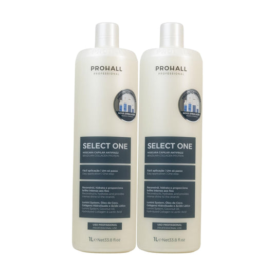 Kit Prohall Select One Antifrizz 2 Máscara Capilar 1 Litro