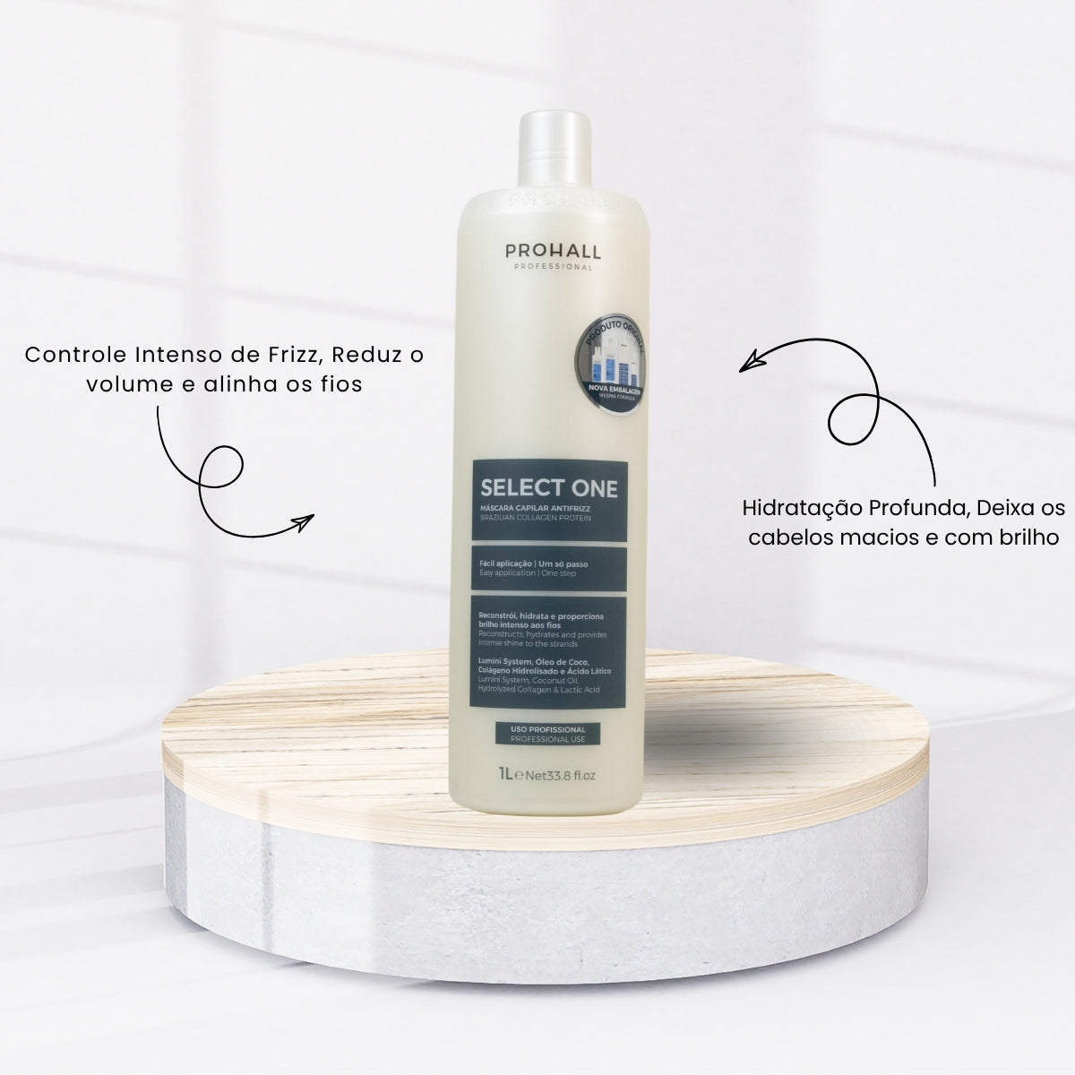 Kit Prohall Select One Antifrizz 3 Máscara Capilar 1 Litro