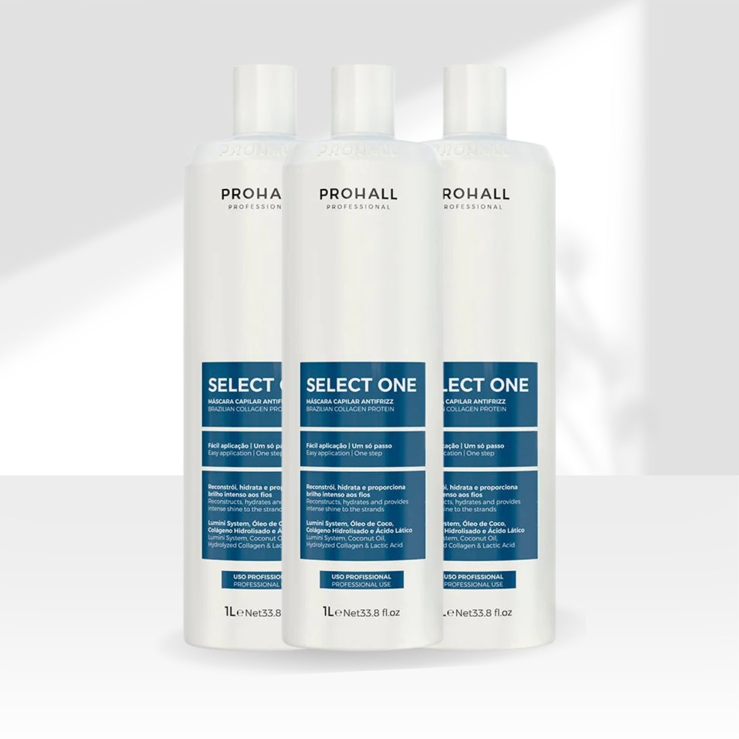 Kit Prohall Select One Antifrizz 3 Máscara Capilar 1 Litro
