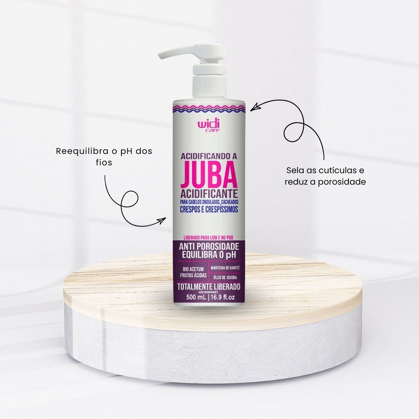 Kit Widi Care Acidificando A Juba 3 Acidificante 500 ml