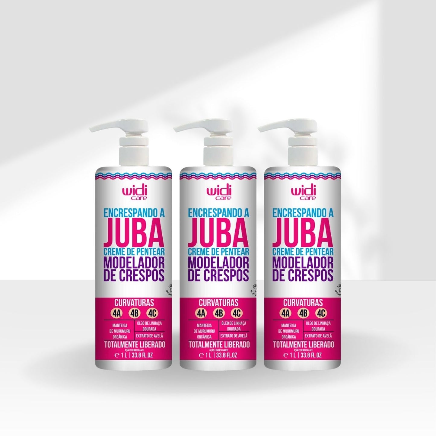 Kit Widi Care Encrespando a Juba 3 Creme de Pentear 1 Litro