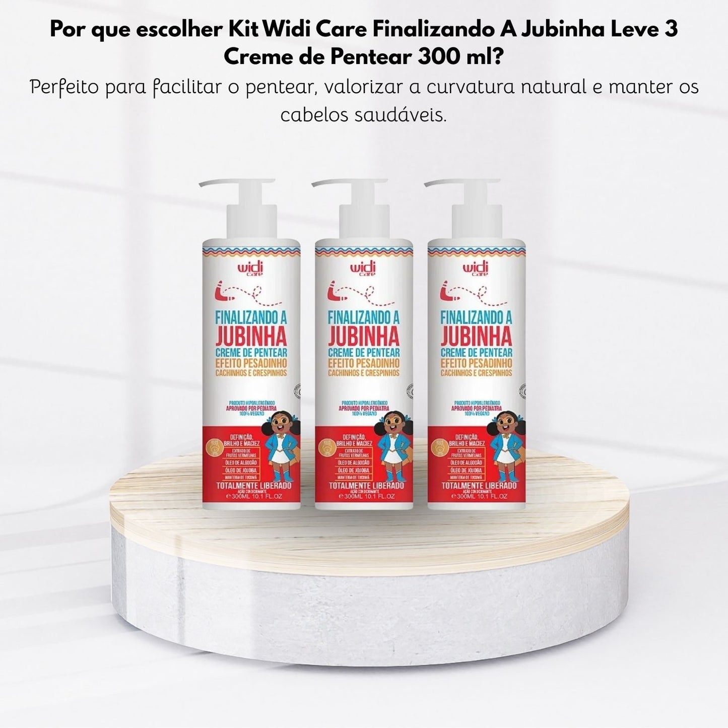 Kit Widi Care Finalizando A Jubinha Leve 3 Creme de Pentear 300 ml