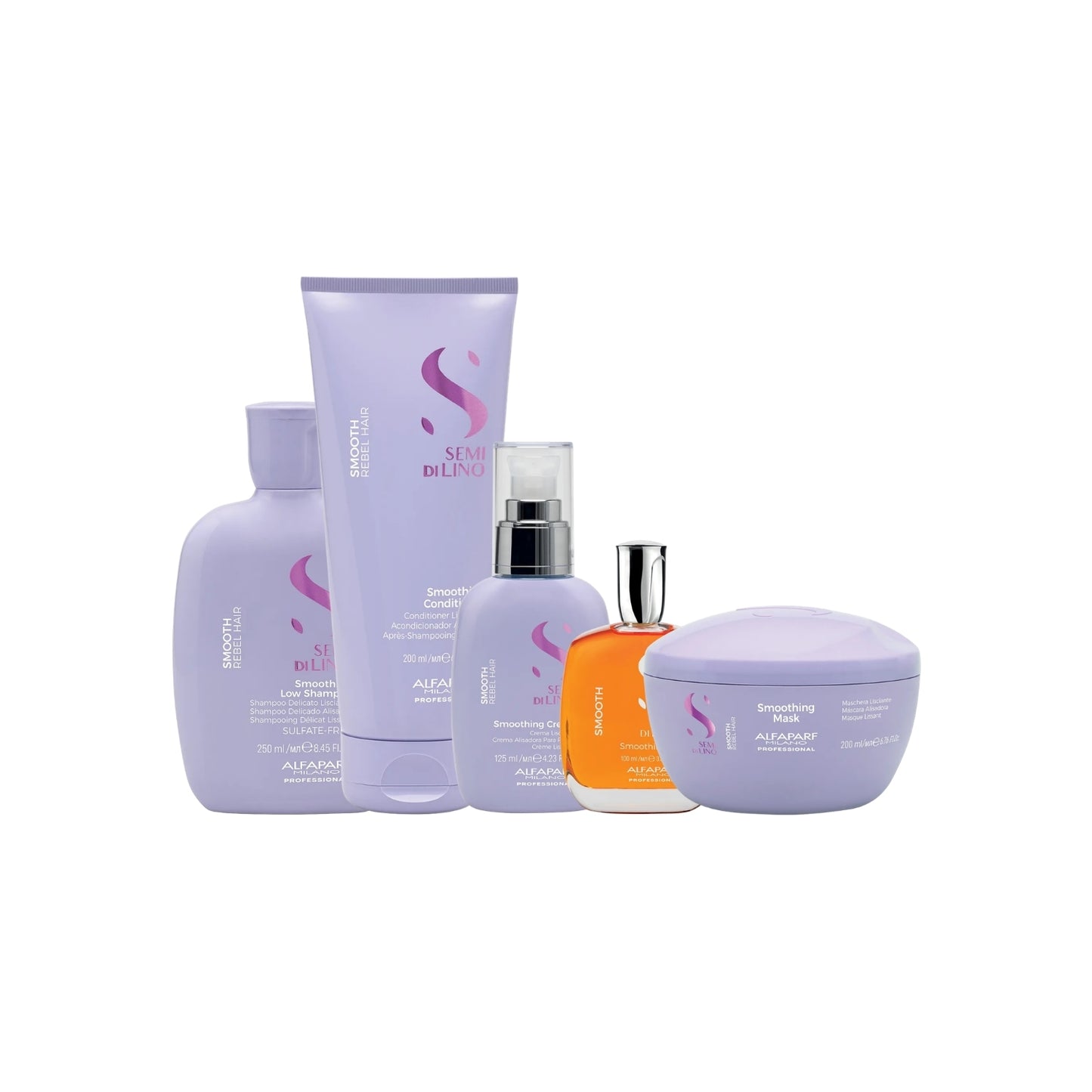 Kit Alfaparf Semi Di Lino Smoothing Rebel Hair Completo Pequeno