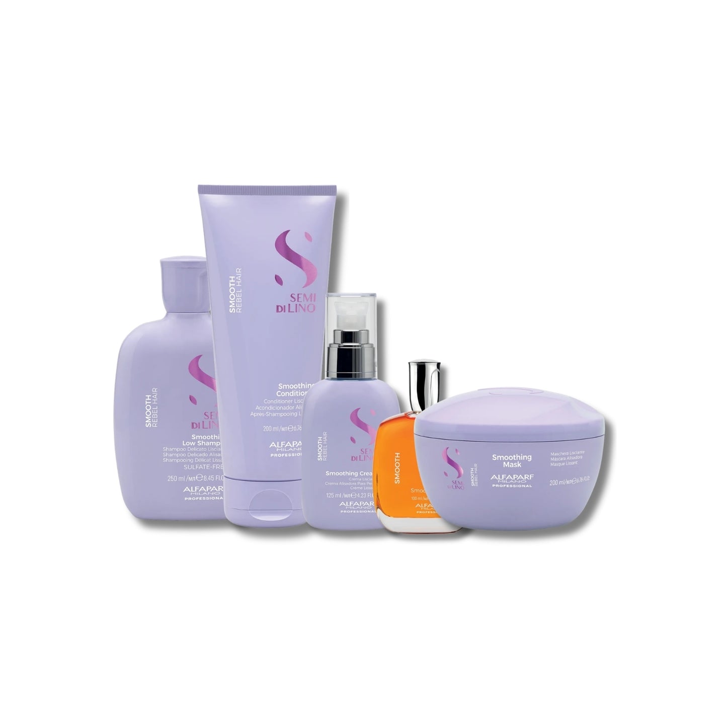 Kit Alfaparf Semi Di Lino Smoothing Rebel Hair Completo Pequeno