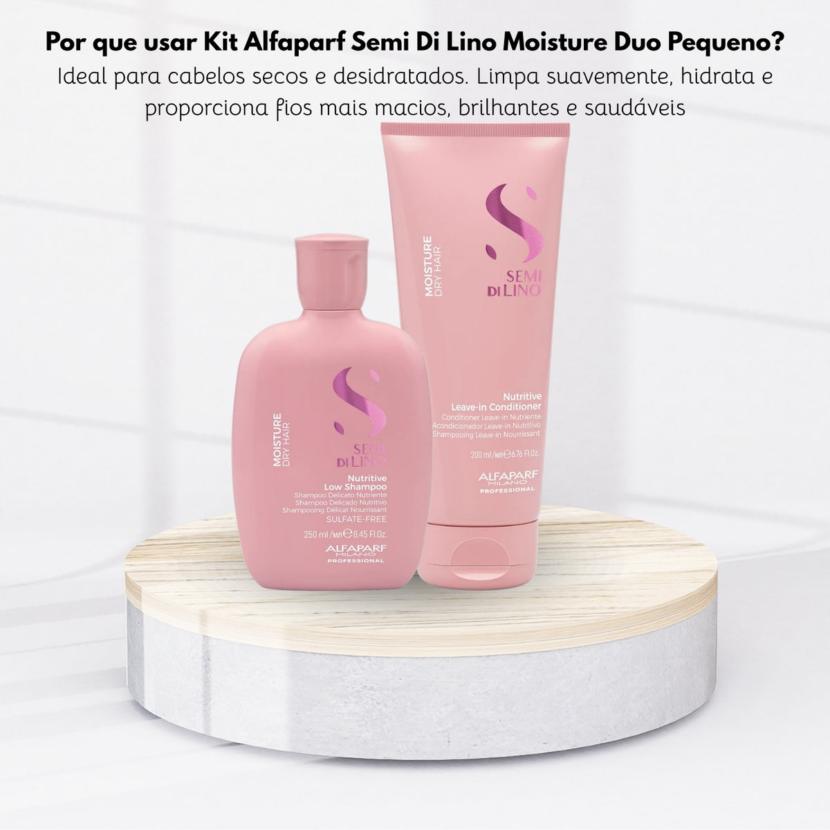 Kit Alfaparf Semi di Lino Moisture Nutritive Shampoo + Condicionador Pequeno