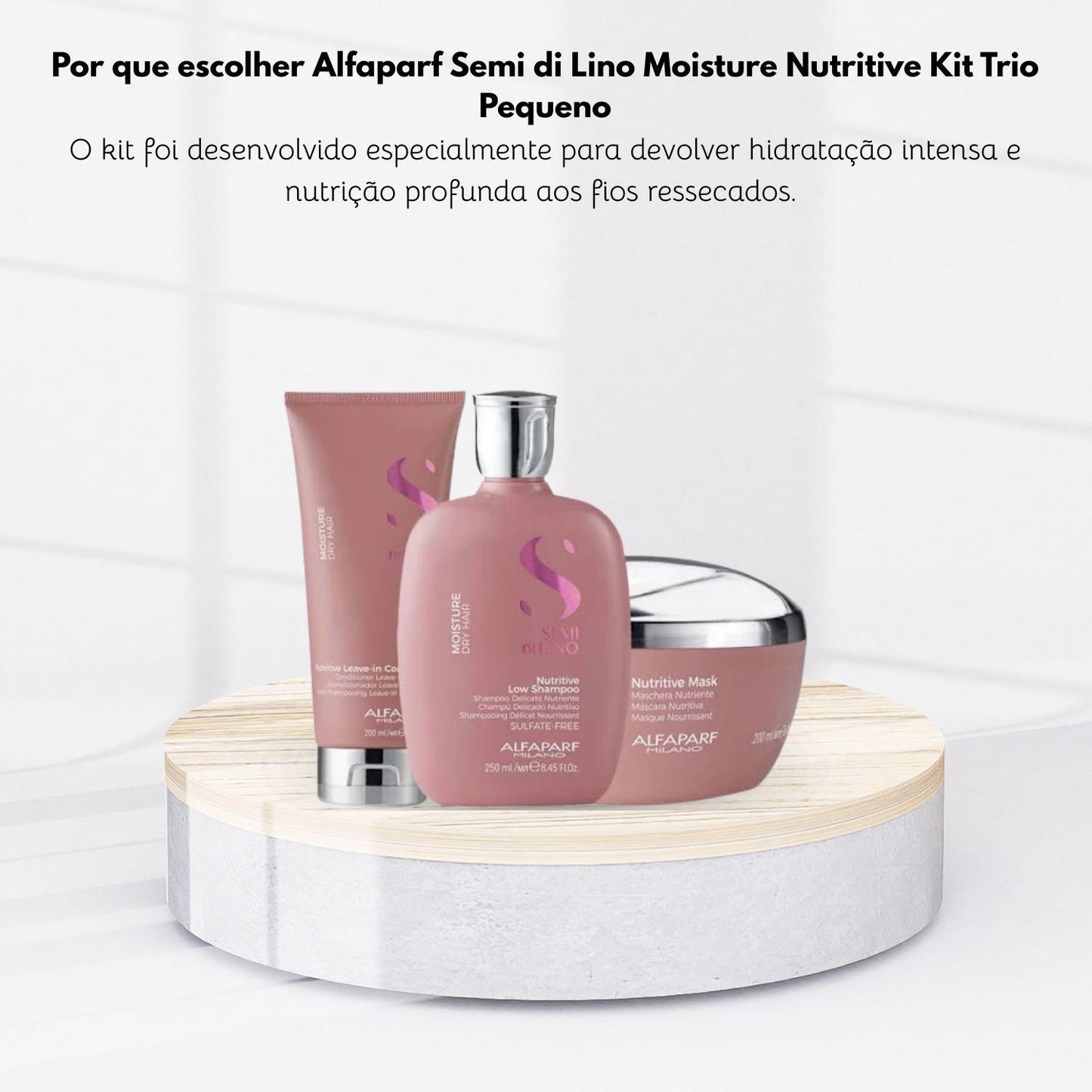 Kit Alfaparf Semi di Lino Moisture Nutritive Trio Pequeno
