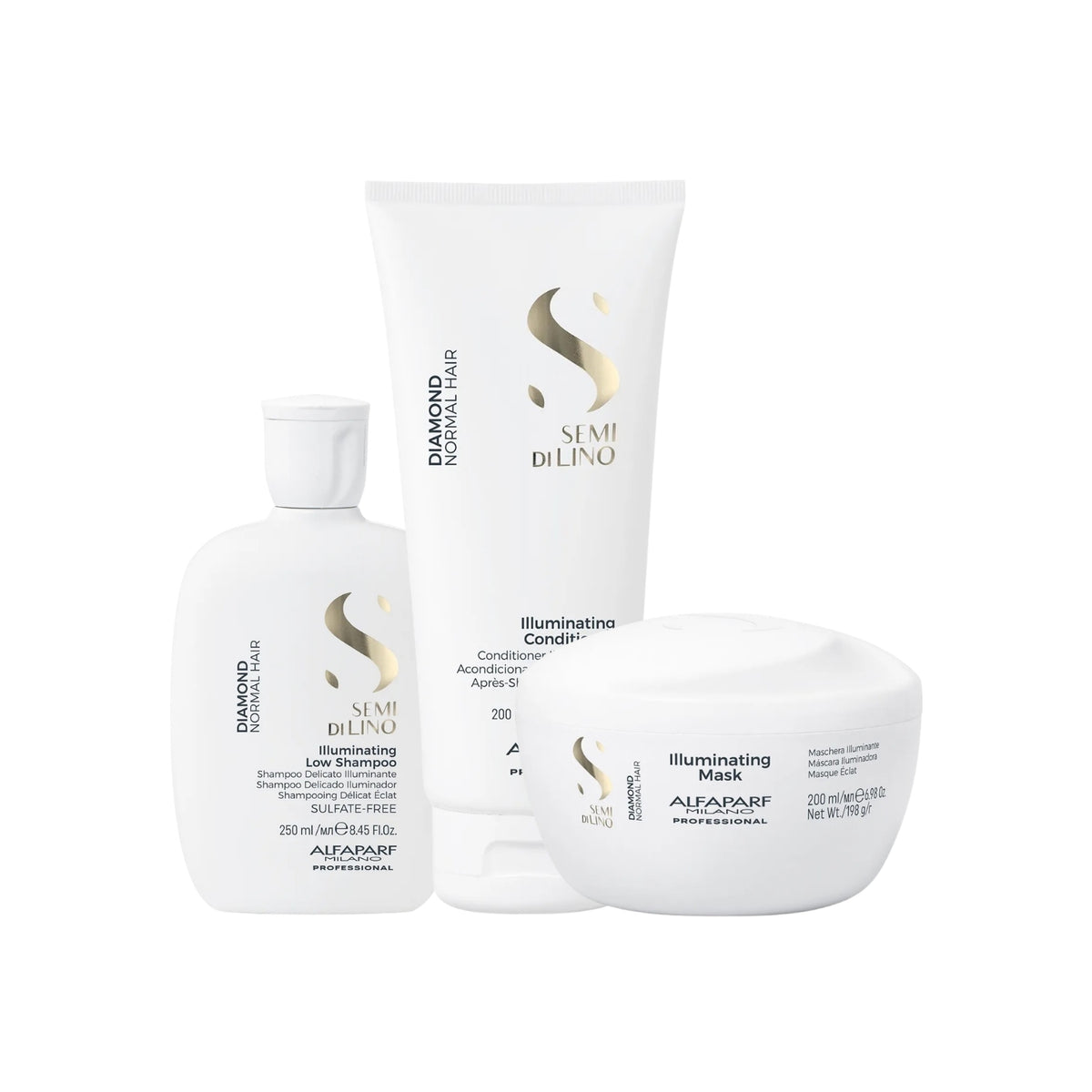Kit Alfaparf Semi Di Lino Diamond Illuminating Trio Pequeno