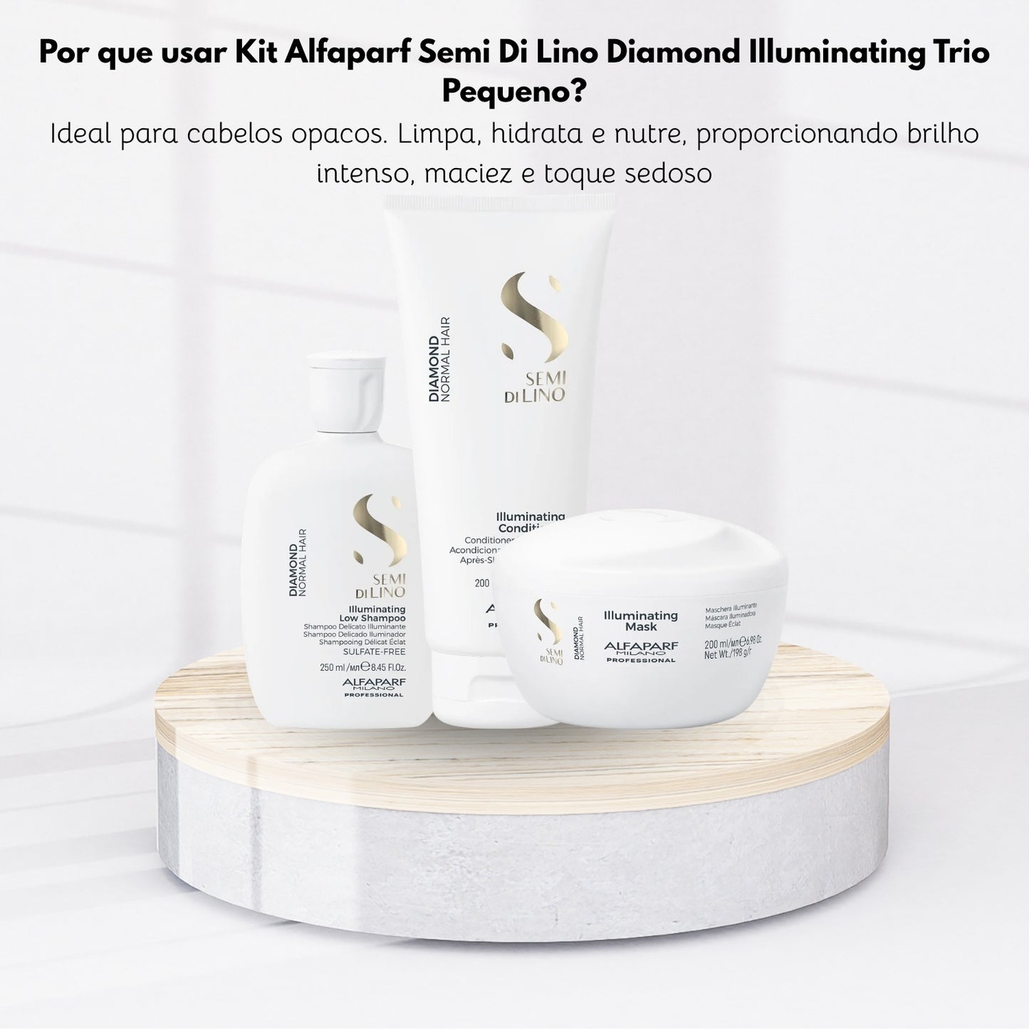 Kit Alfaparf Semi Di Lino Diamond Illuminating Trio Pequeno