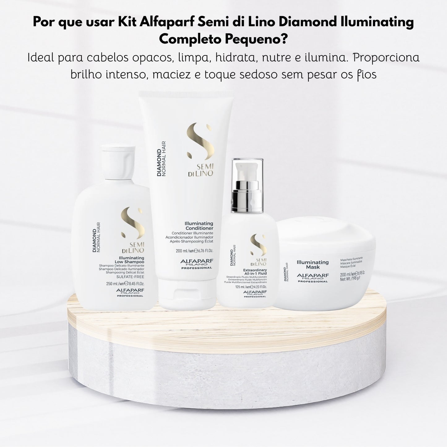 Kit Alfaparf Semi Di Lino Diamond Illuminating Completo Pequeno
