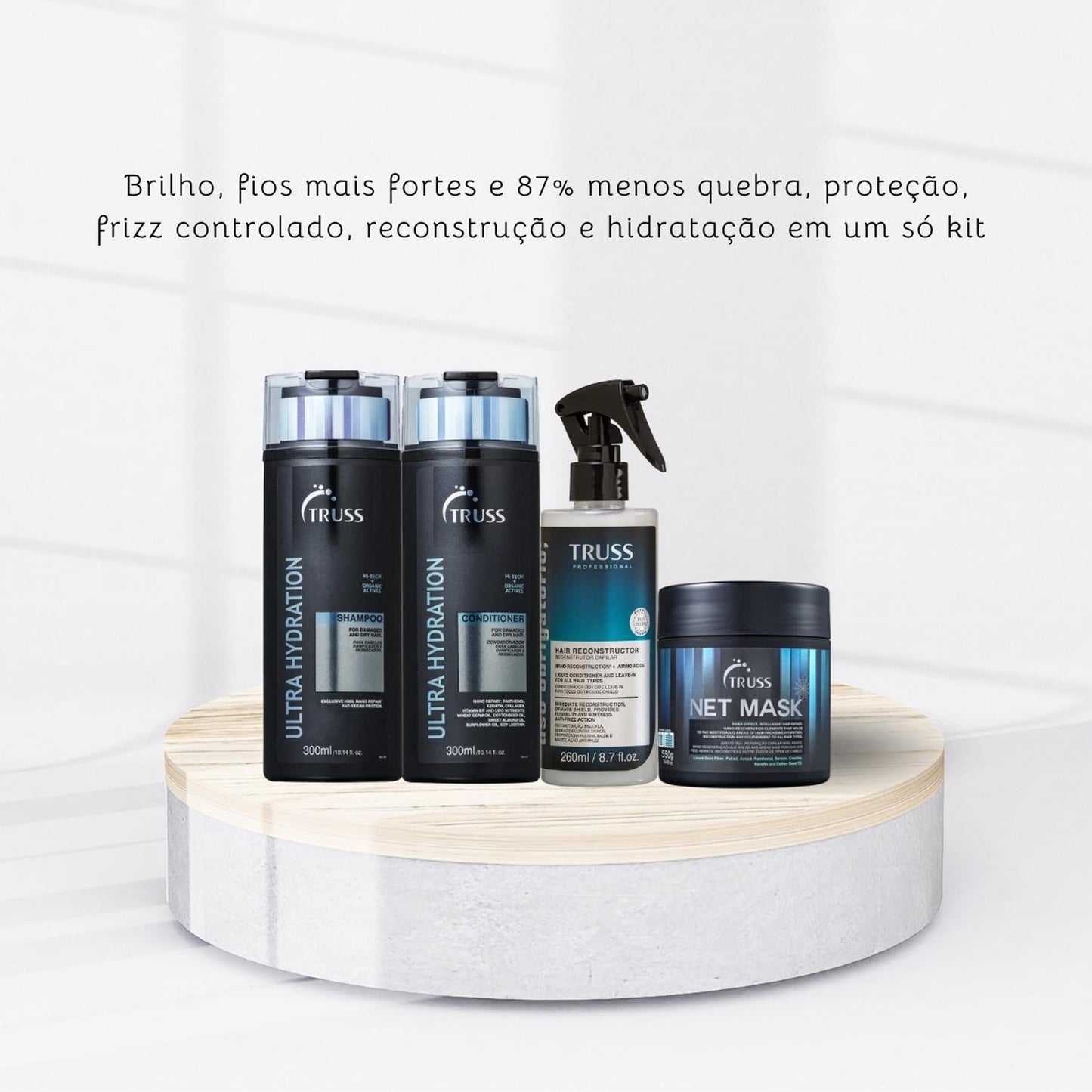Kit Truss Ultra Hydration + Net + Uso Obrigatório 4 Produtos