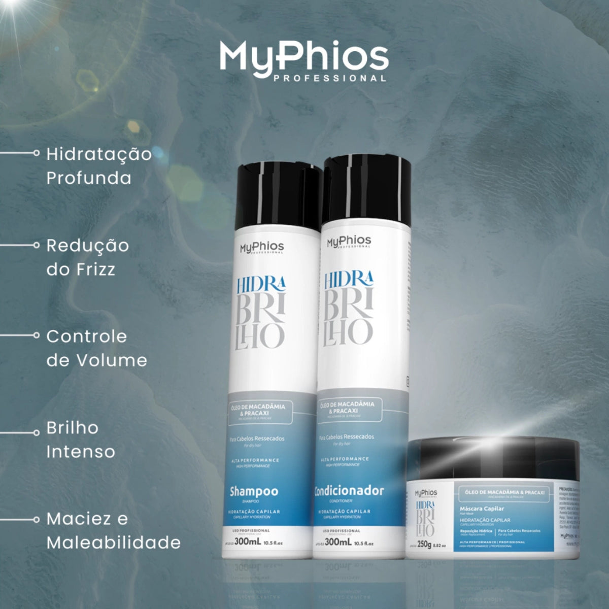 Kit MyPhios Hidra Brilho Completo Hidratação Capilar