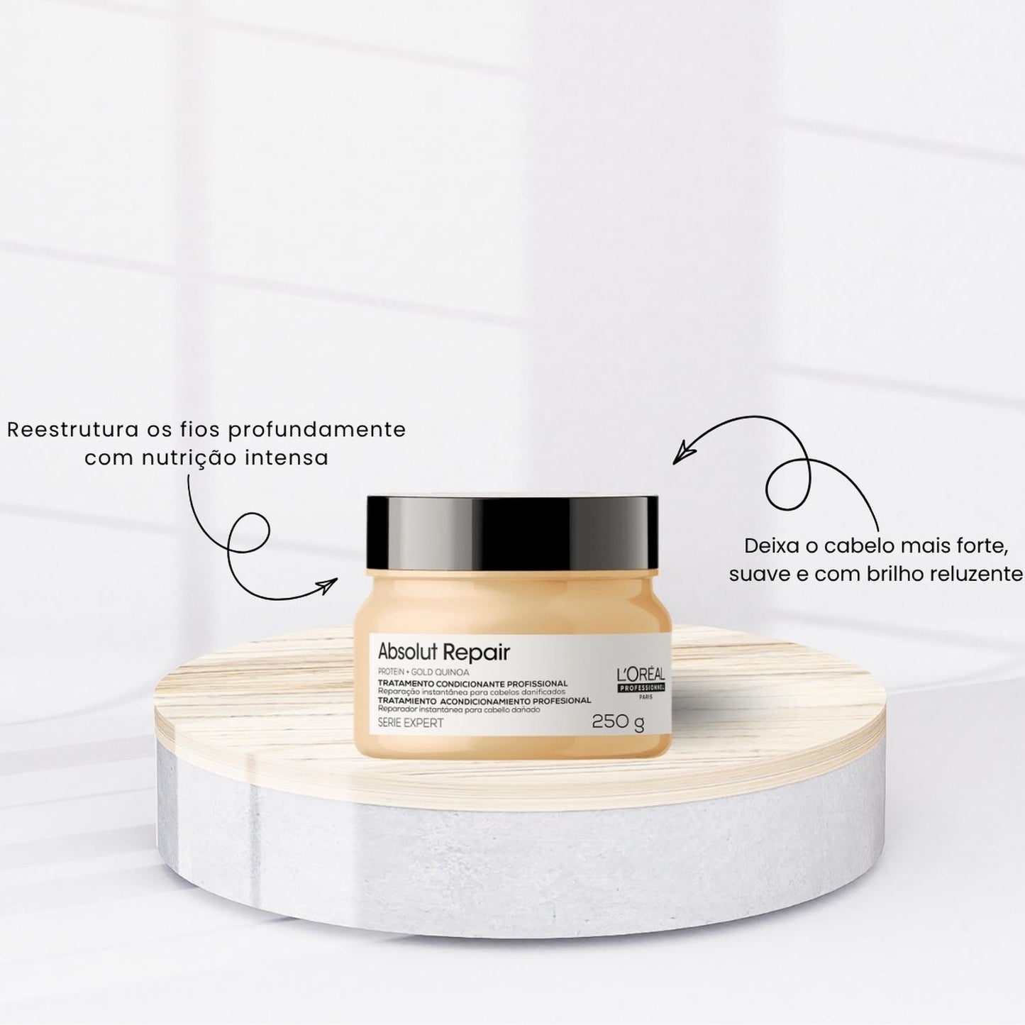 kit Loreal Absolut Repair Gold Shampoo + Máscara + Oleo