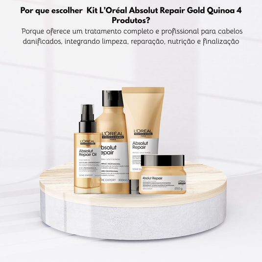 Kit Loreal Absolut Repair Gold Quinoa 4 Produtos