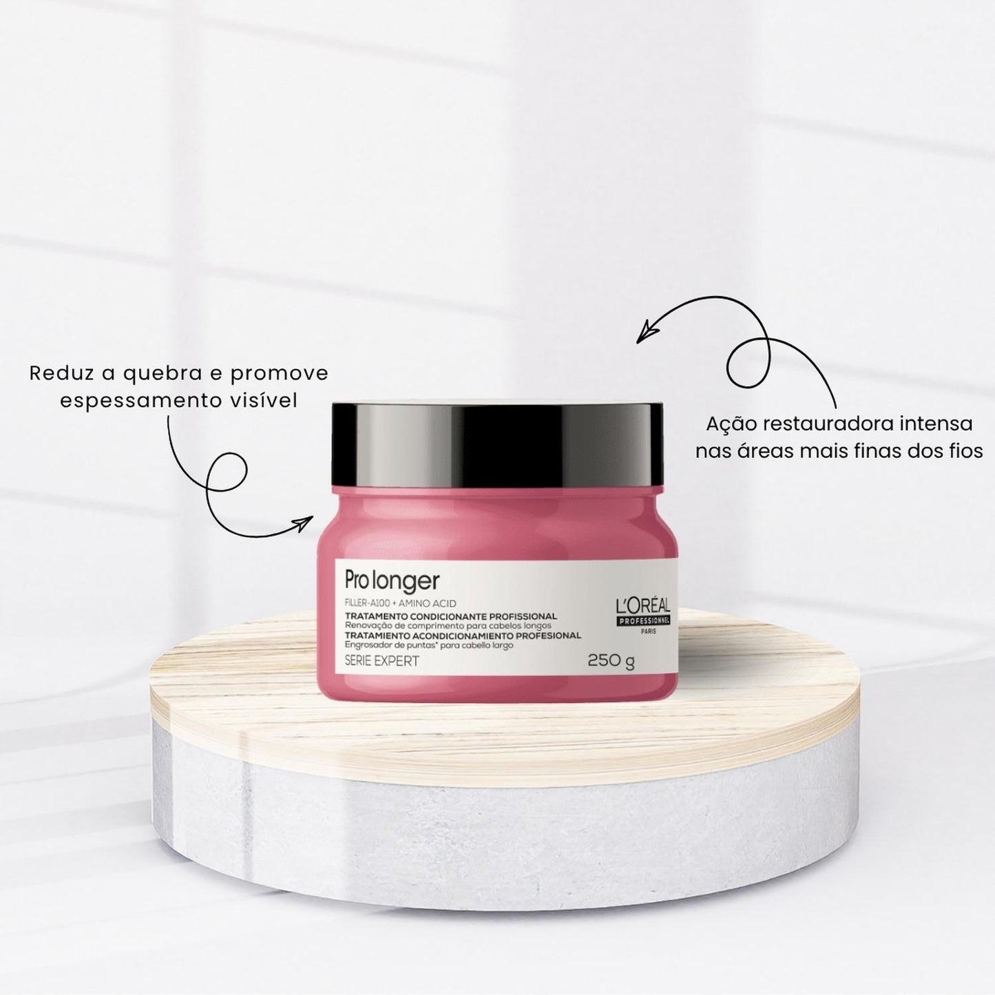 Kit Loreal Pro Longer Shampoo 300 ml e Máscara 250 ml