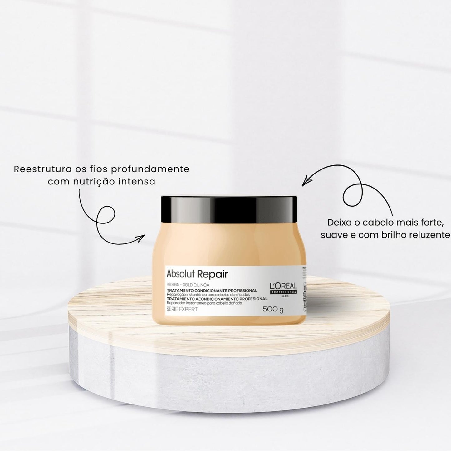 Kit Loreal Absolut Repair Gold Shampoo 1,5L e Máscara 500 g