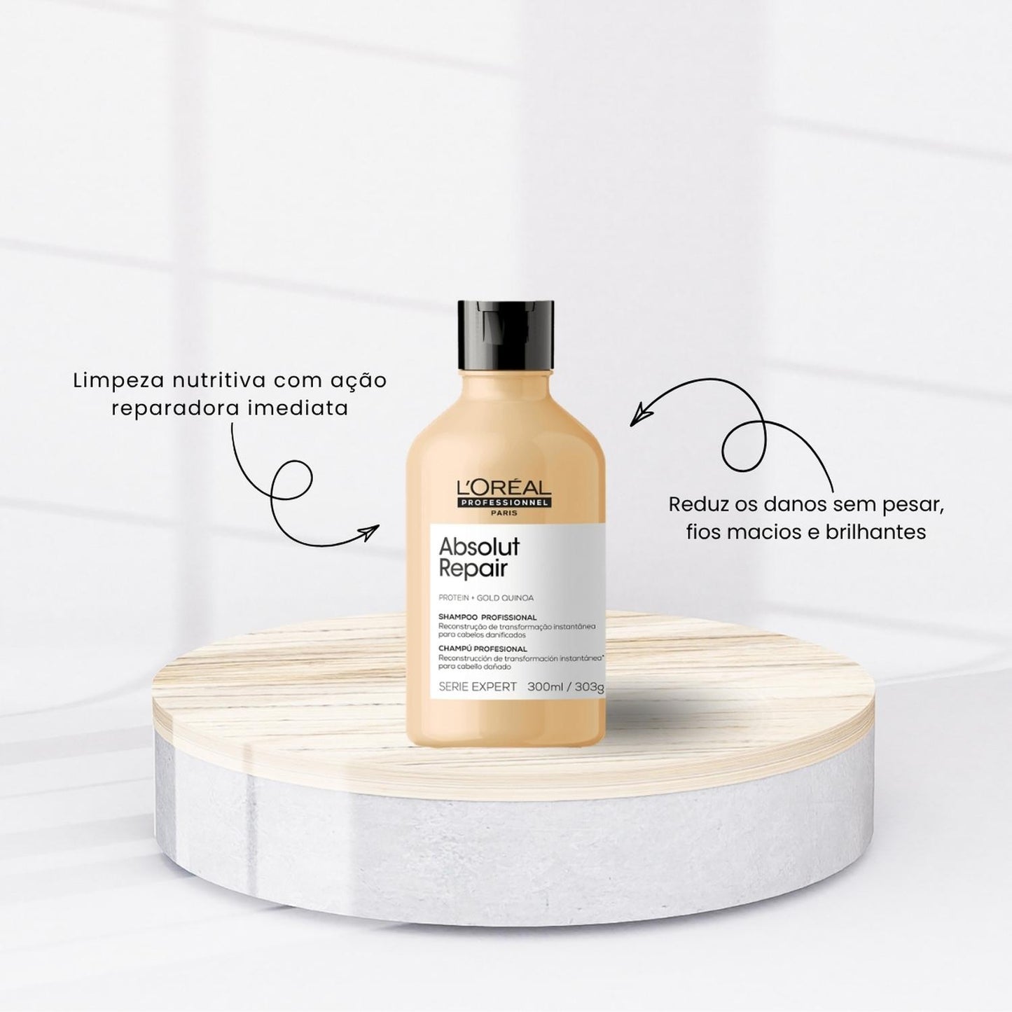 Kit Loreal Absolut Repair Quinoa Shampoo Condicionador Máscara