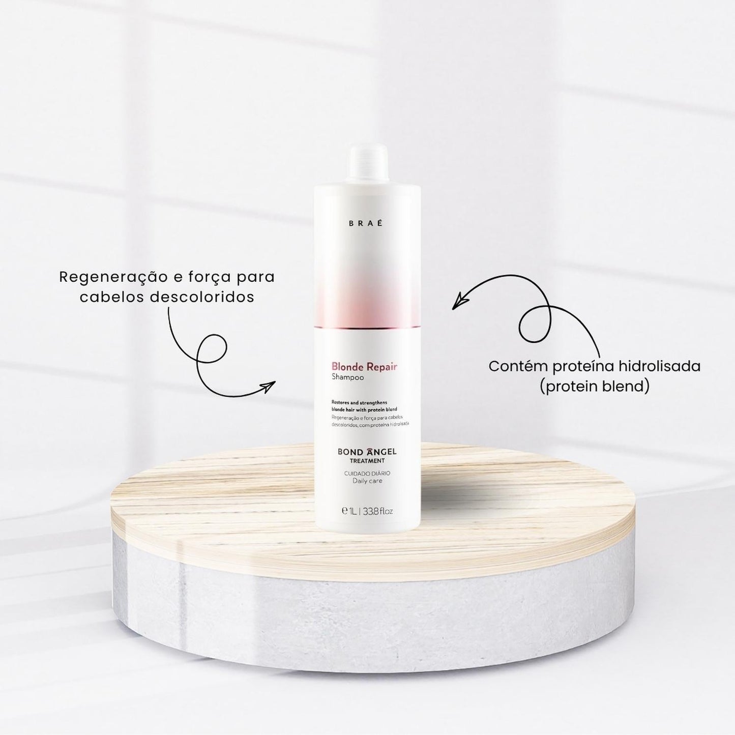 Kit Braé Blonde Repair Bond Angel Shampoo Condicionador 1 Litro