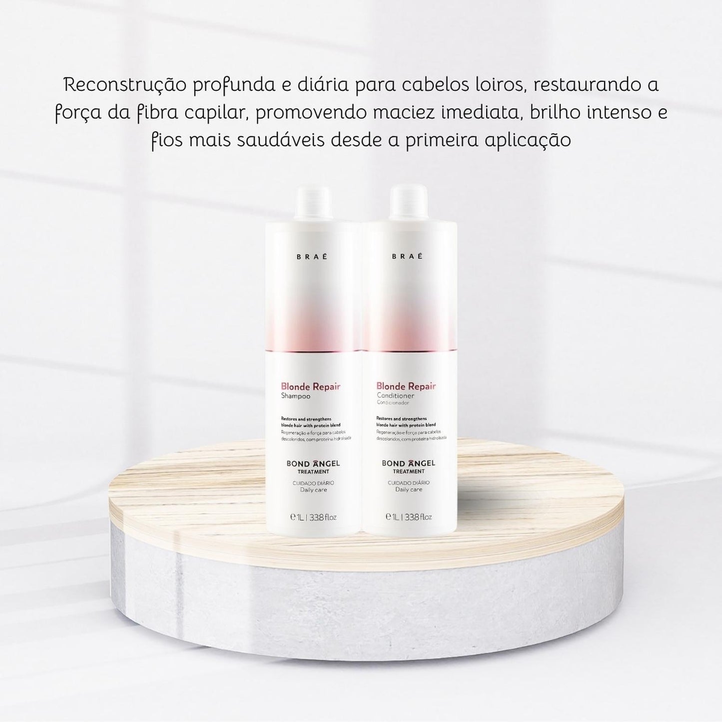 Kit Braé Blonde Repair Bond Angel Shampoo Condicionador 1 Litro