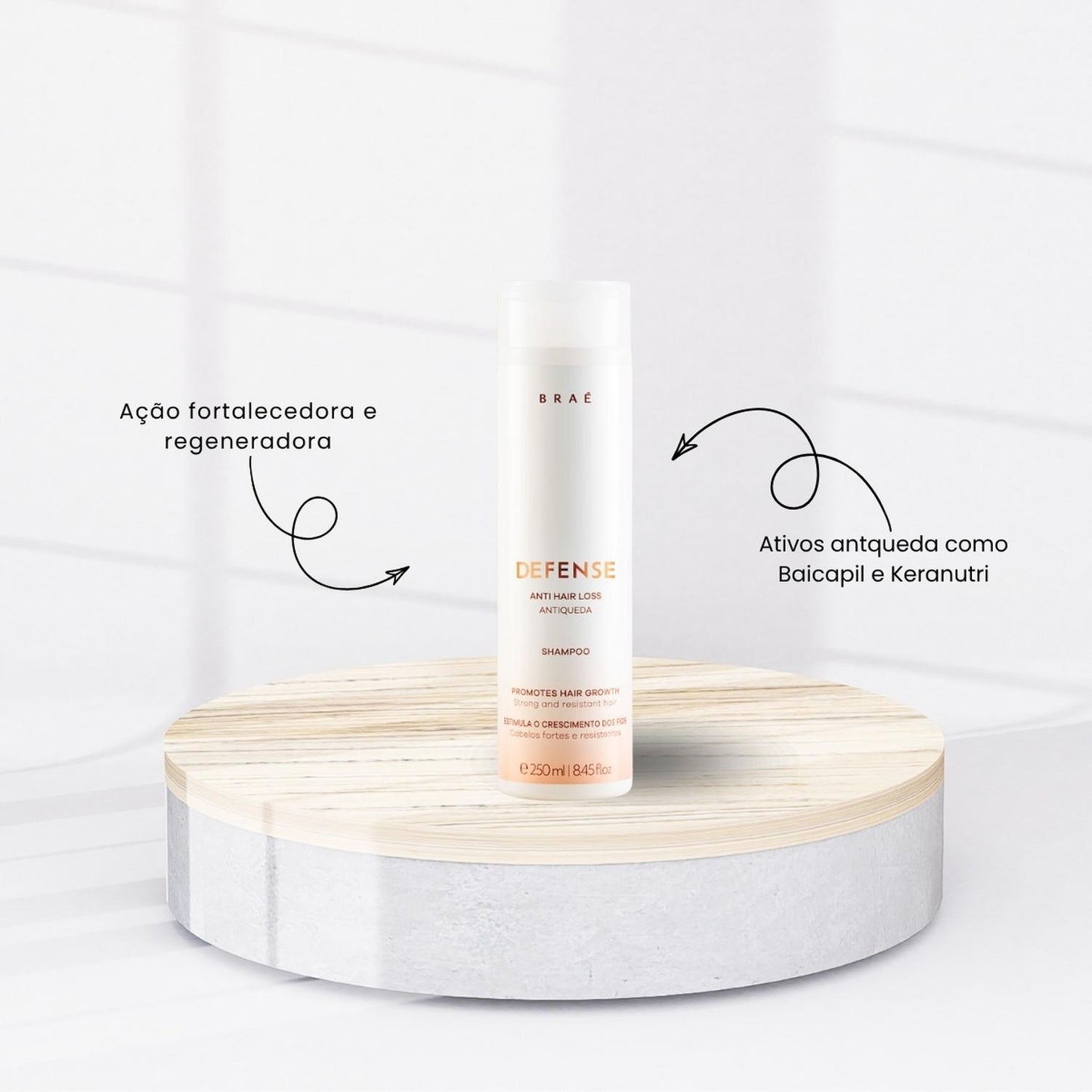 Kit Braé Defense Shampoo e Condicionador 250 ml + Tônico 60 ml