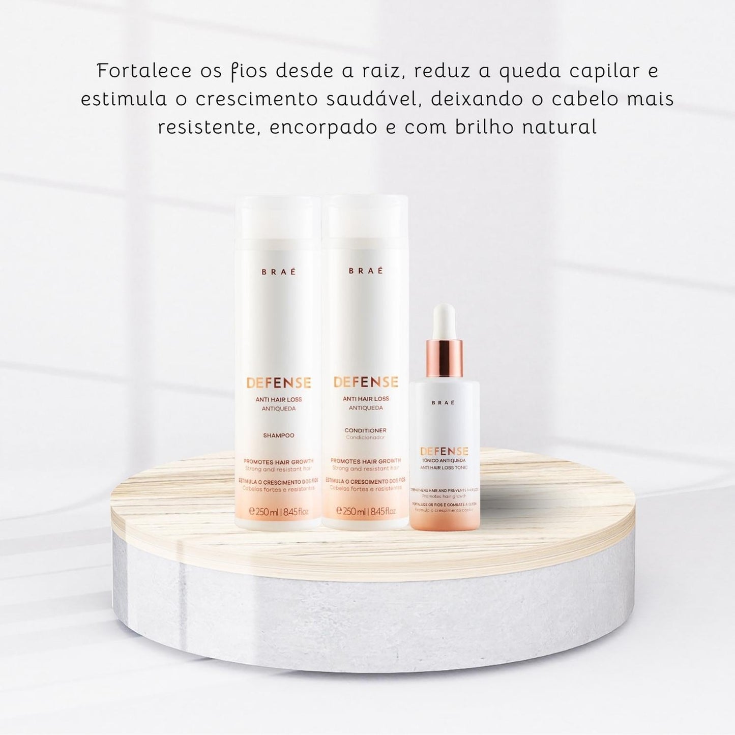 Kit Braé Defense Shampoo e Condicionador 250 ml + Tônico 60 ml