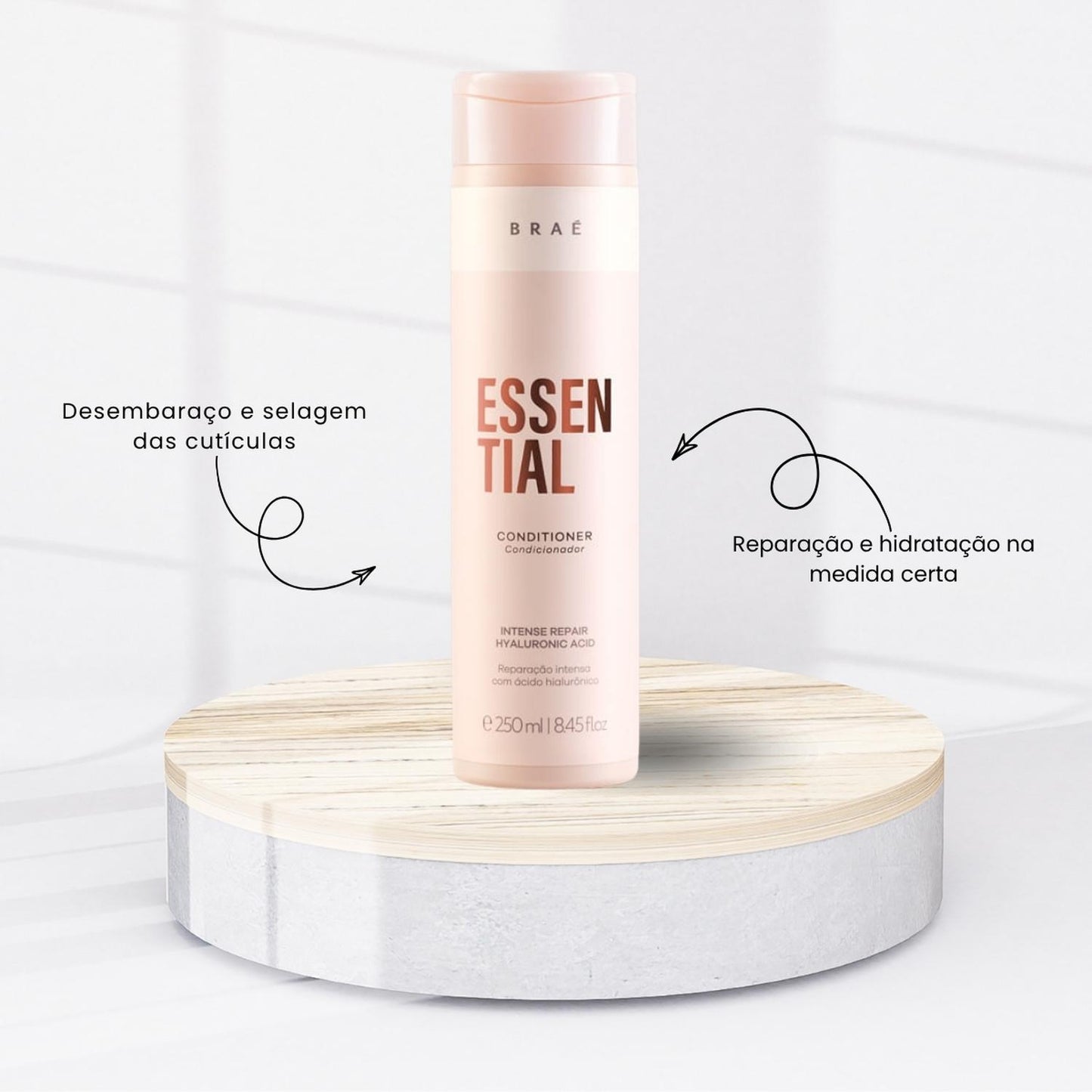 Kit Braé Essential Shampoo, Condicionador 250 ml + Leave-in 60 ml