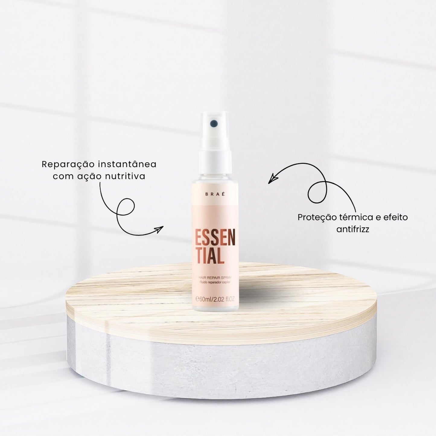 Kit Braé Essential Shampoo, Condicionador 250 ml + Leave-in 60 ml
