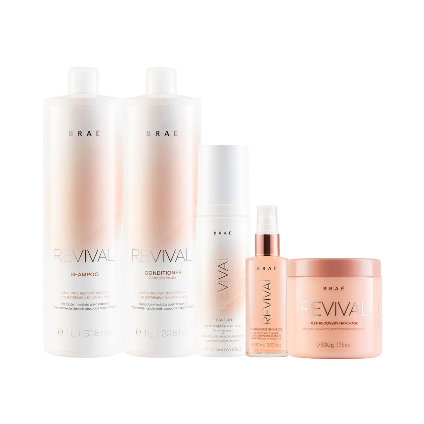 Kit Braé Revival Tratamento Capilar Home Care 5 Produtos