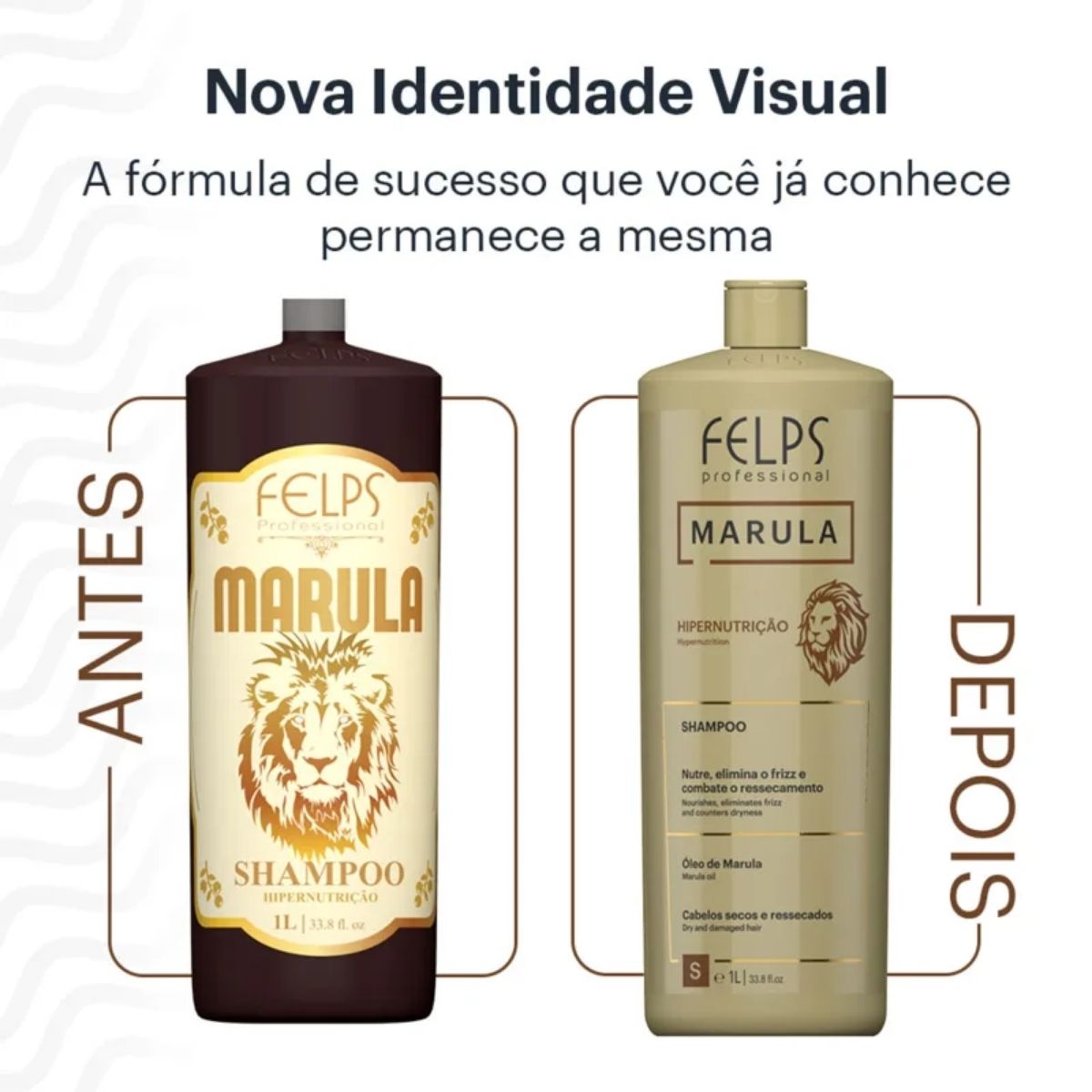 Shampoo Felps Marula Hipernutrição Shampoo Hidratante 1 Litro