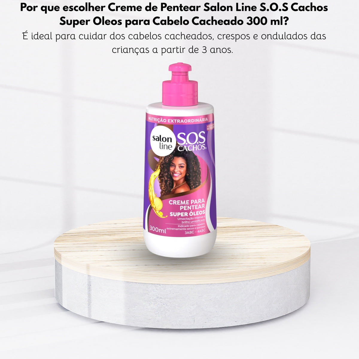 Creme de Pentear Salon Line S.O.S Cachos Super Oleos para Cabelo Cacheado 300 ml