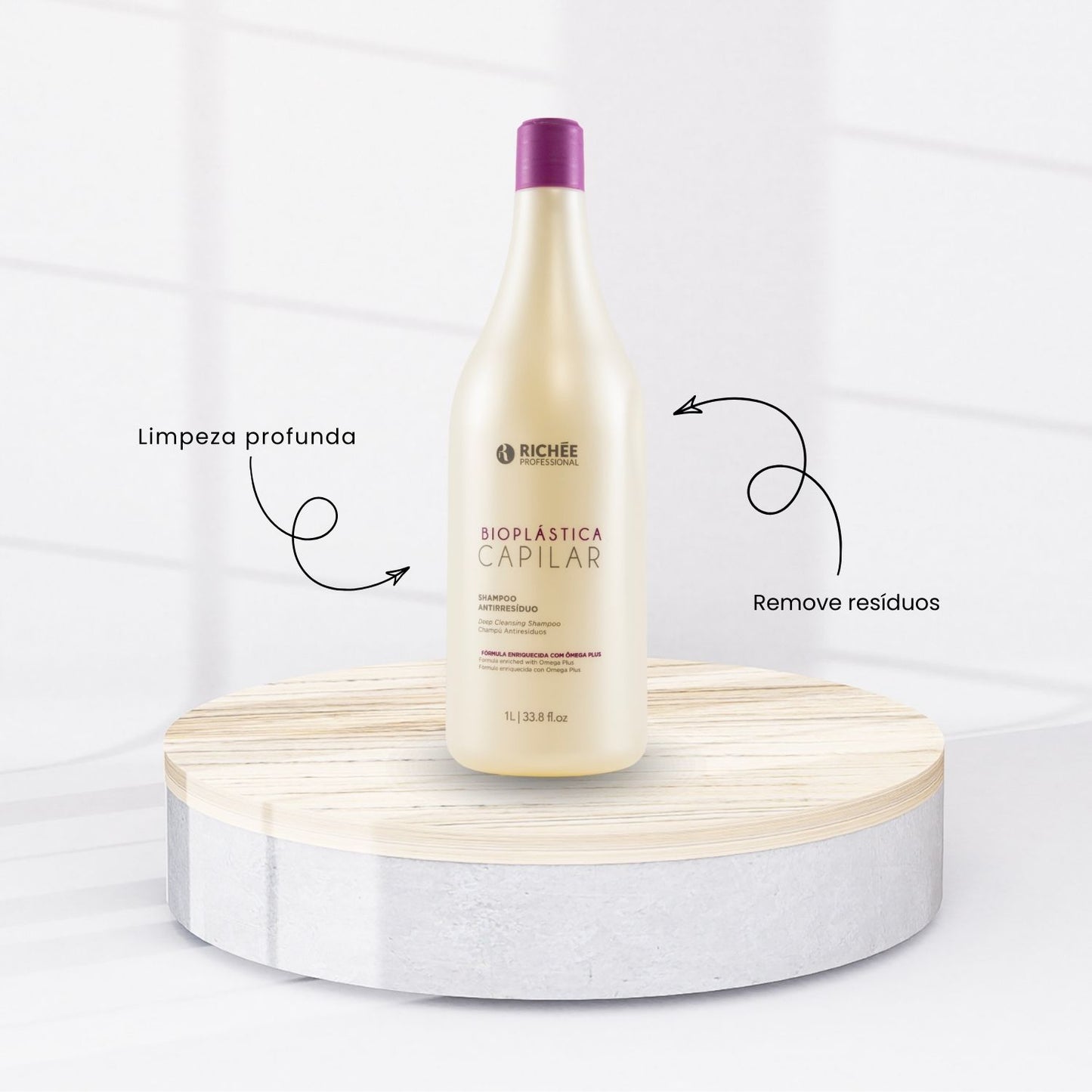 Shampoo Antirresiduo Richée Bioplástica Alinhamento 1000 ml