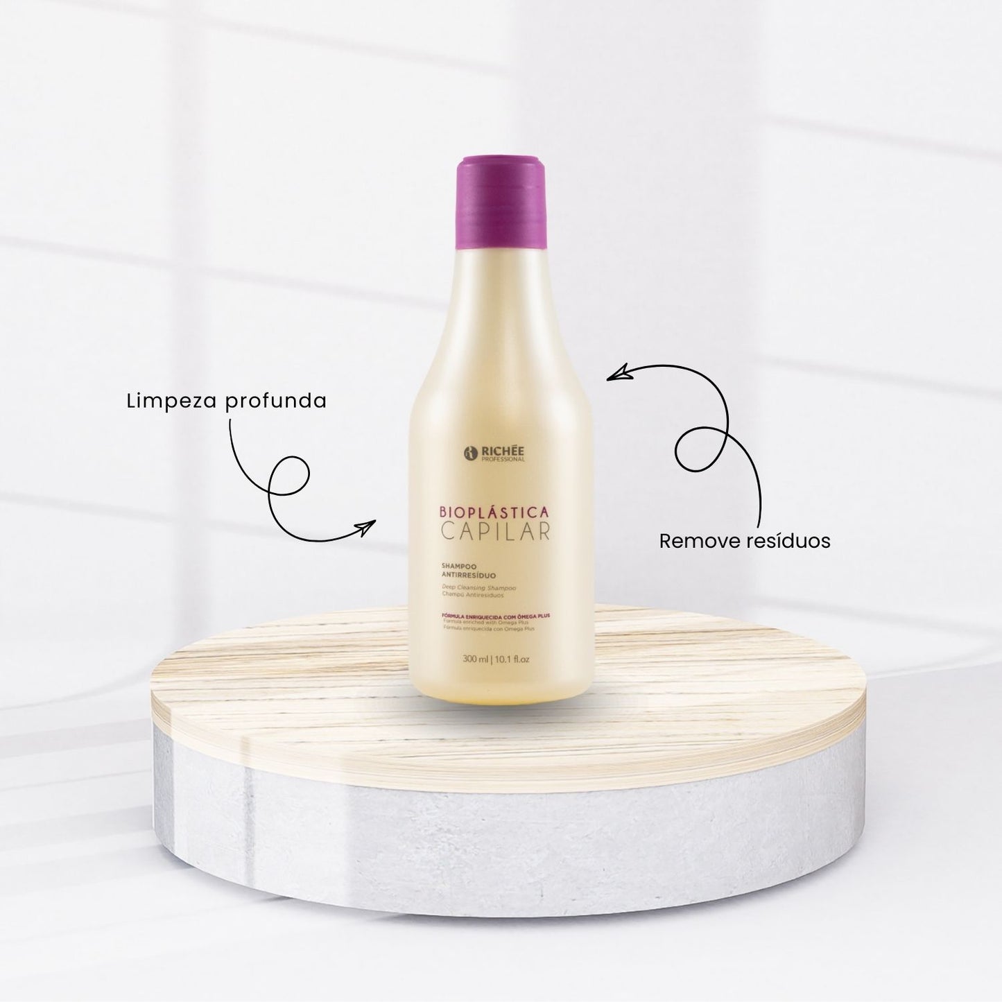 Shampoo Antirresiduo Richée Bioplástica Alinhamento 300 ml