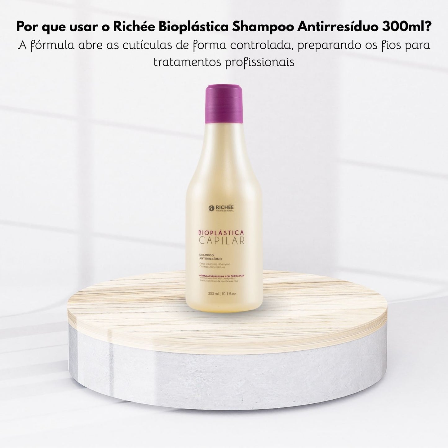 Shampoo Antirresiduo Richée Bioplástica Alinhamento 300 ml