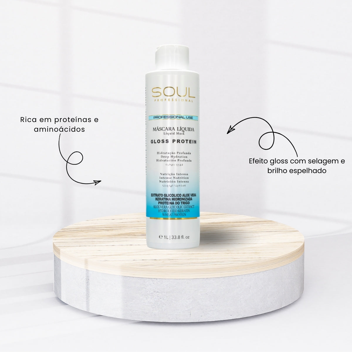 Máscara Soul Gloss Protein Máscara de Hidratação 1 Litro