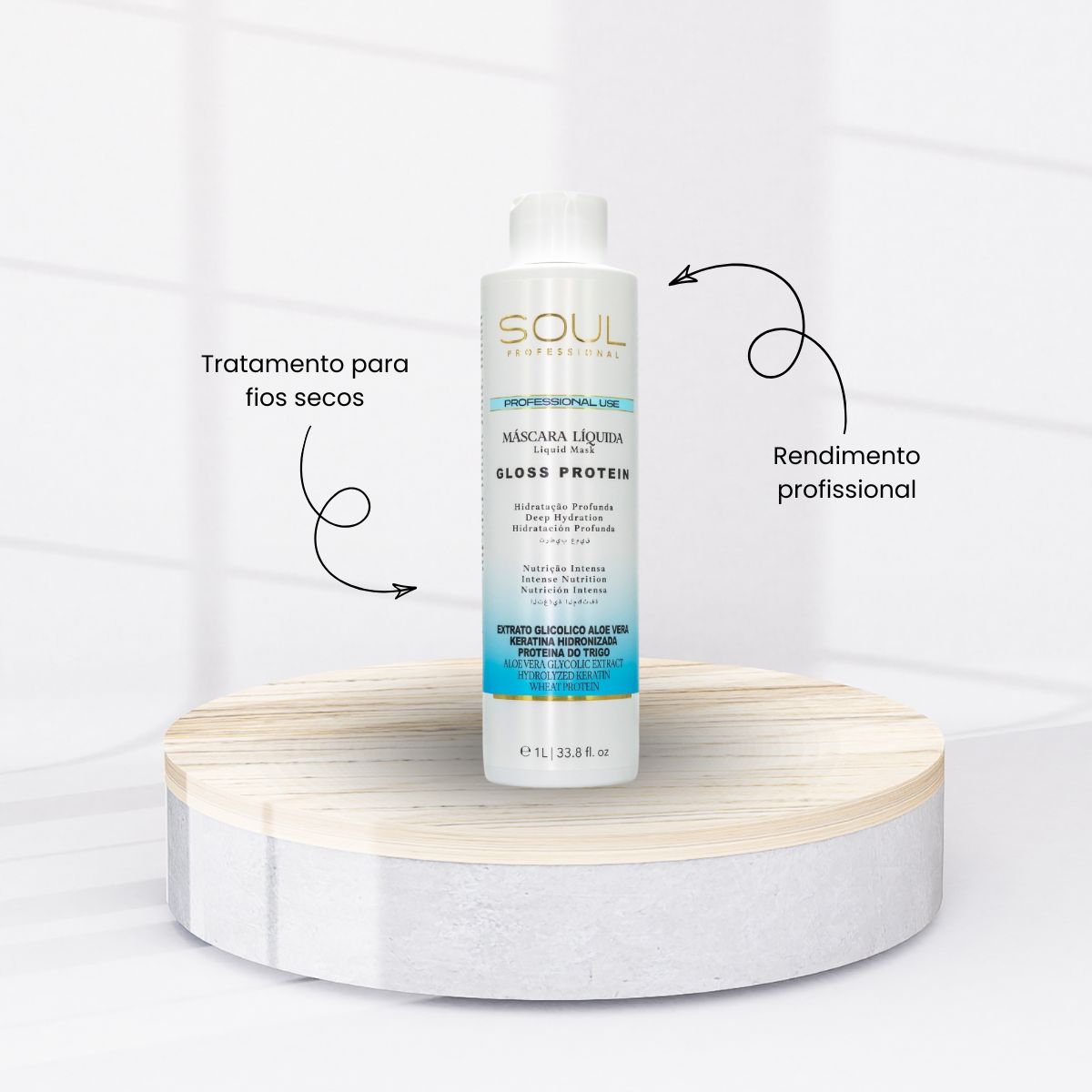 Máscara Soul Gloss Protein Máscara de Hidratação 1 Litro