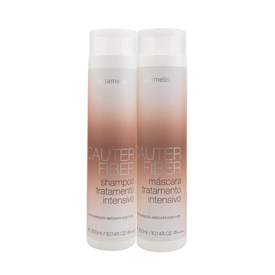 Kit Madamelis Cauter Fiber Shampoo e Máscara 2 x 300 ml