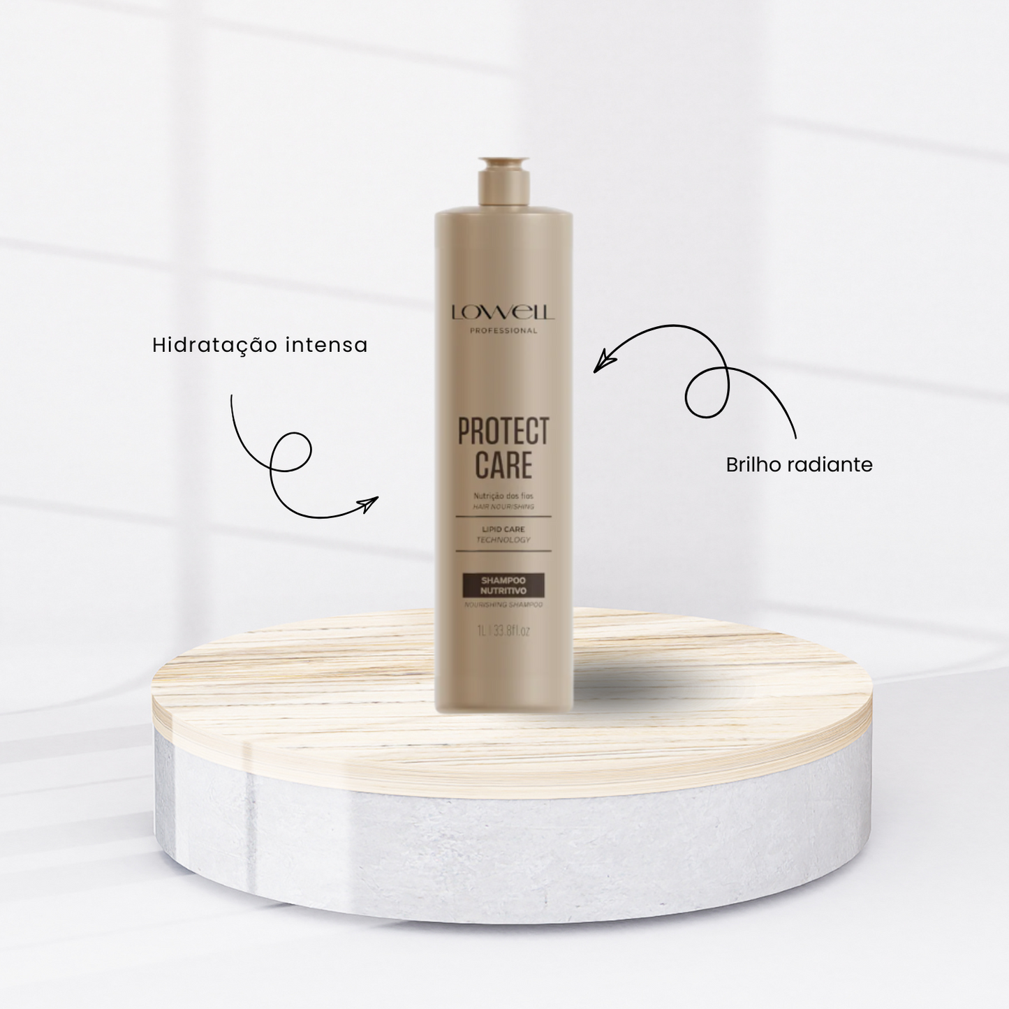 Shampoo Lowell Protect Care Nutrição dos Fios Shampoo Hidratante 1 Litro